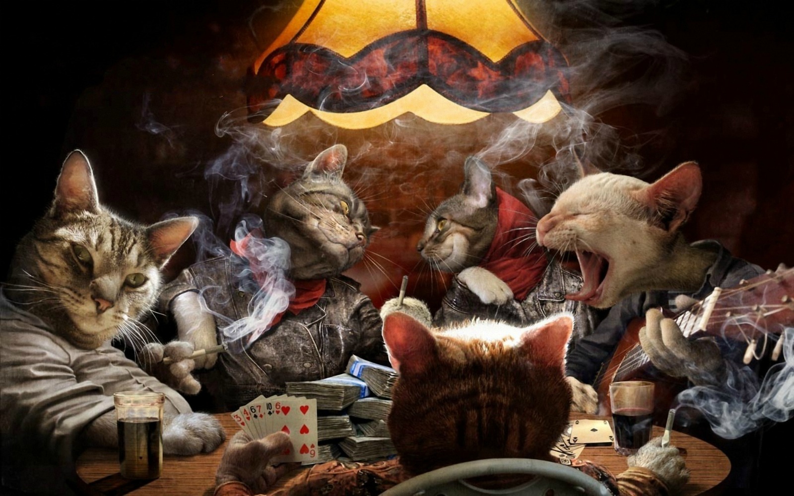 Коты за покерным столом