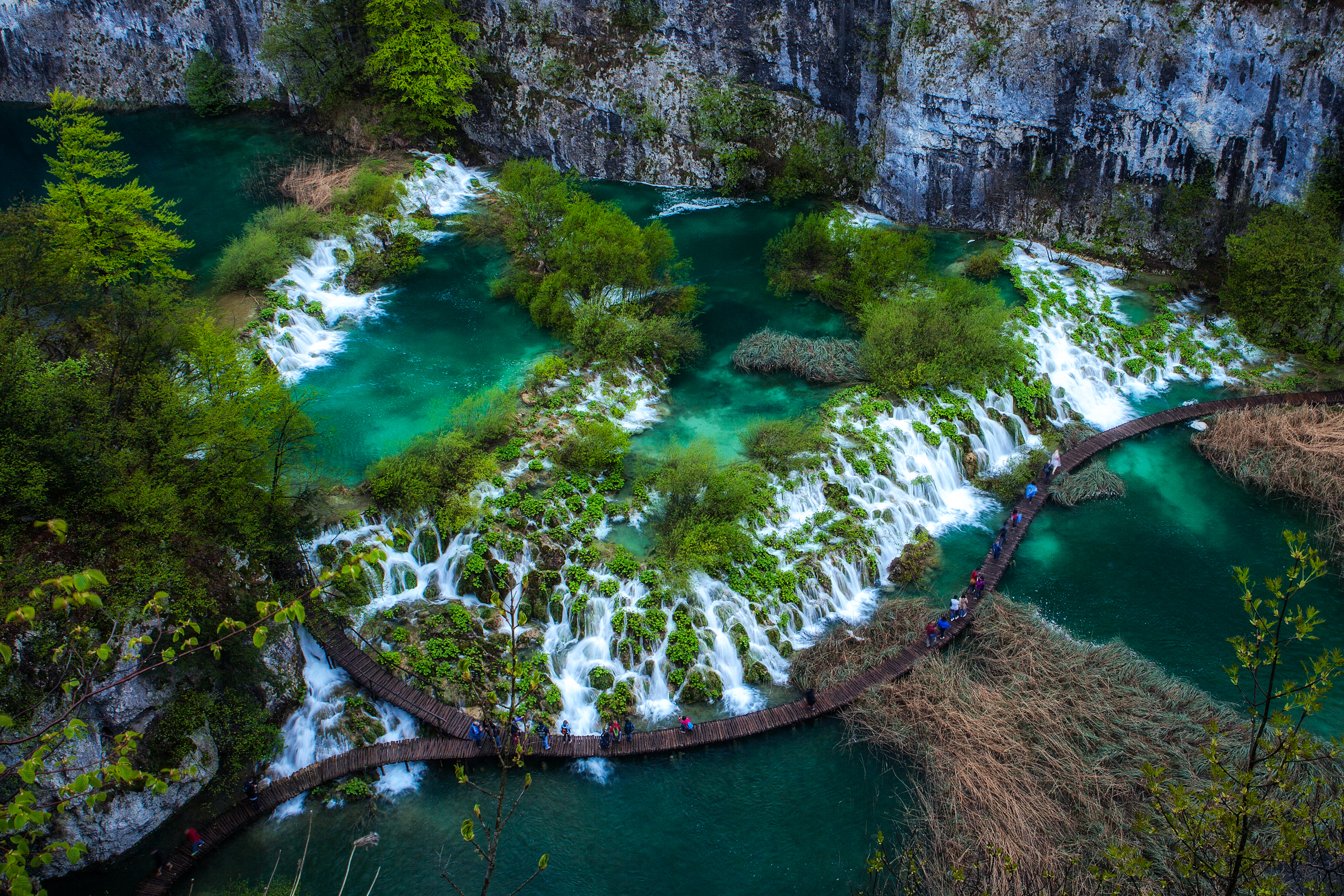 earth, waterfall, plitvice lake national park, walkway, waterfalls