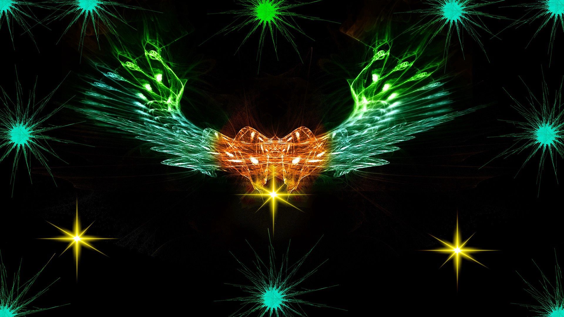 Download mobile wallpaper Wings, Glow, Abstract, Bright, Form for free.