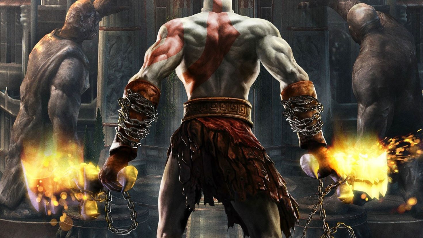 Игра воин. Кратос God of War 1. God of War 2 ps2. Кратос 2005. God of War Кратос 3 за спиной.