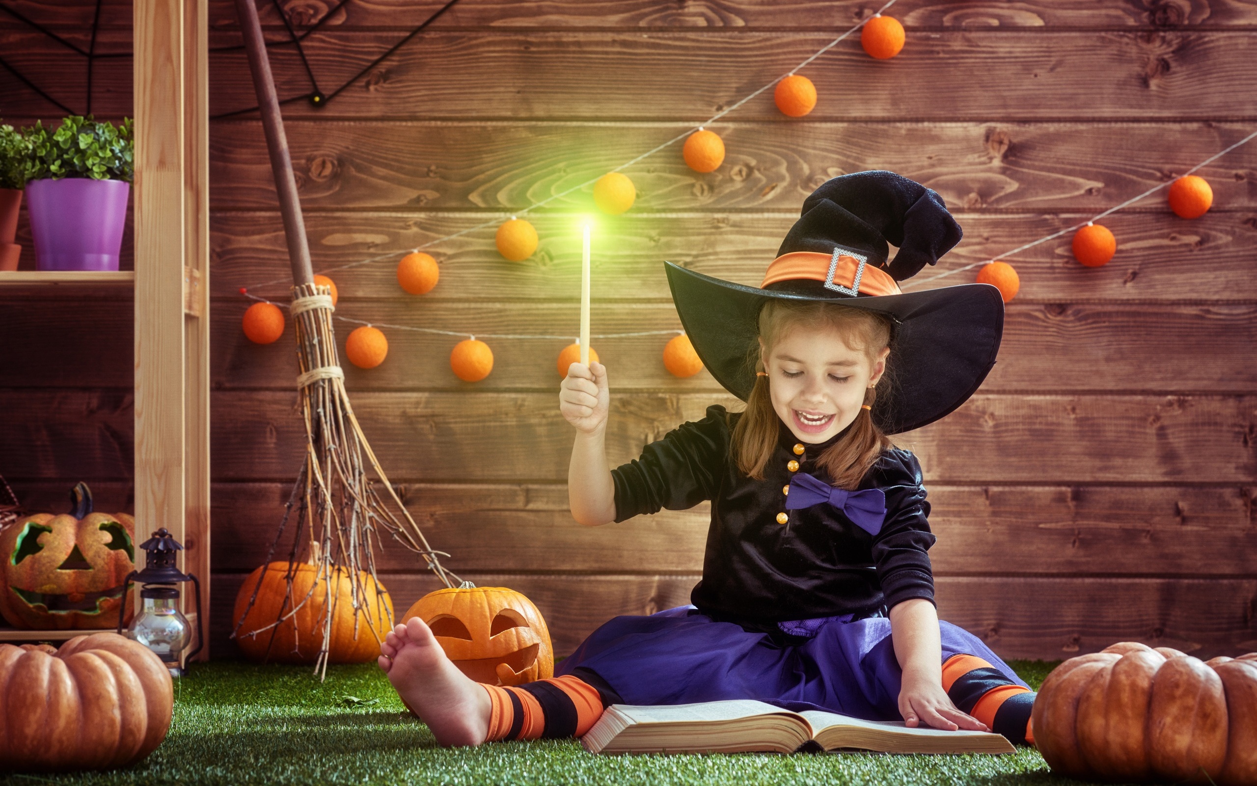 photography, child, feet, halloween, pumpkin, witchcraft download HD wallpaper