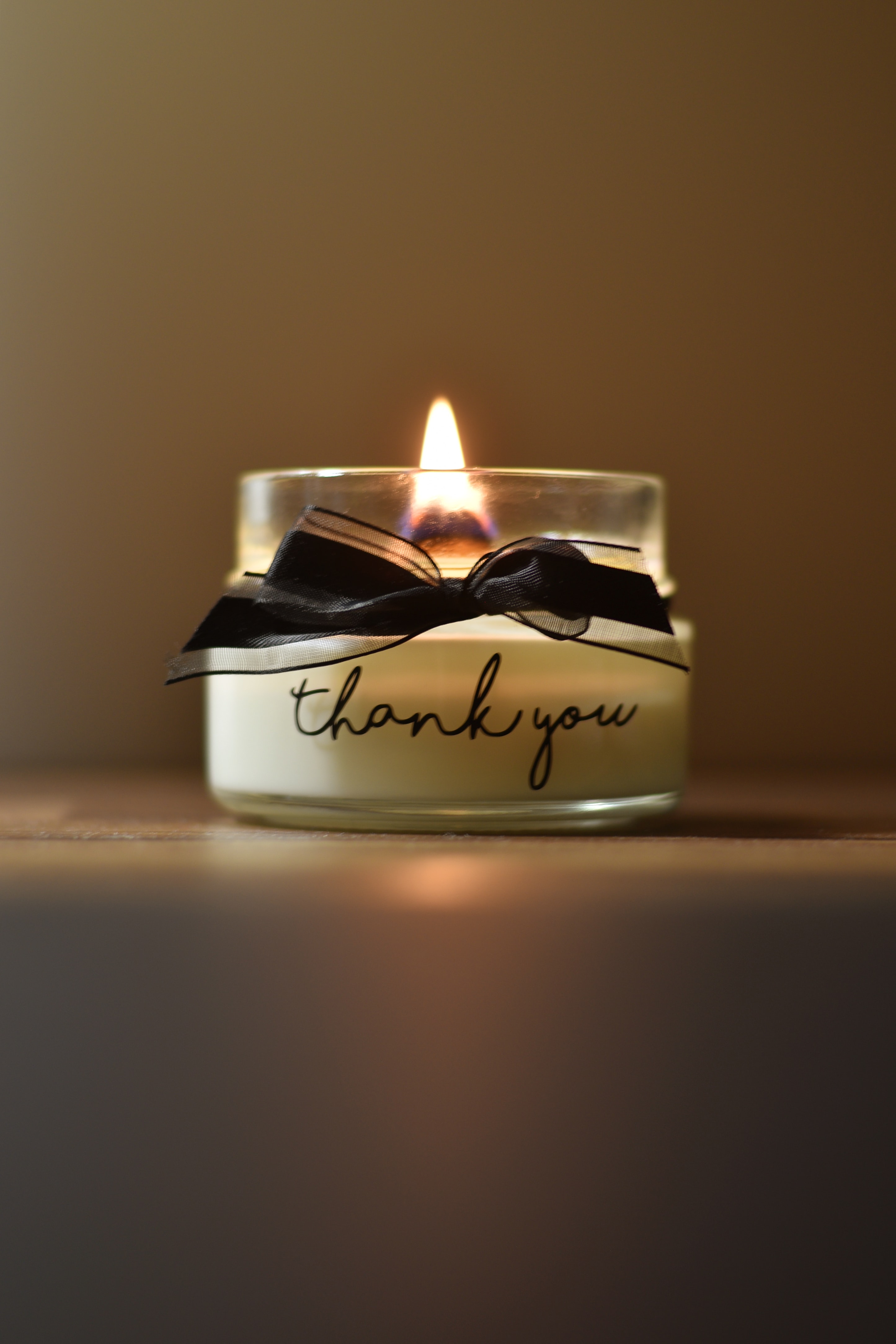 thank you, words, wax, candle, flame, glass
