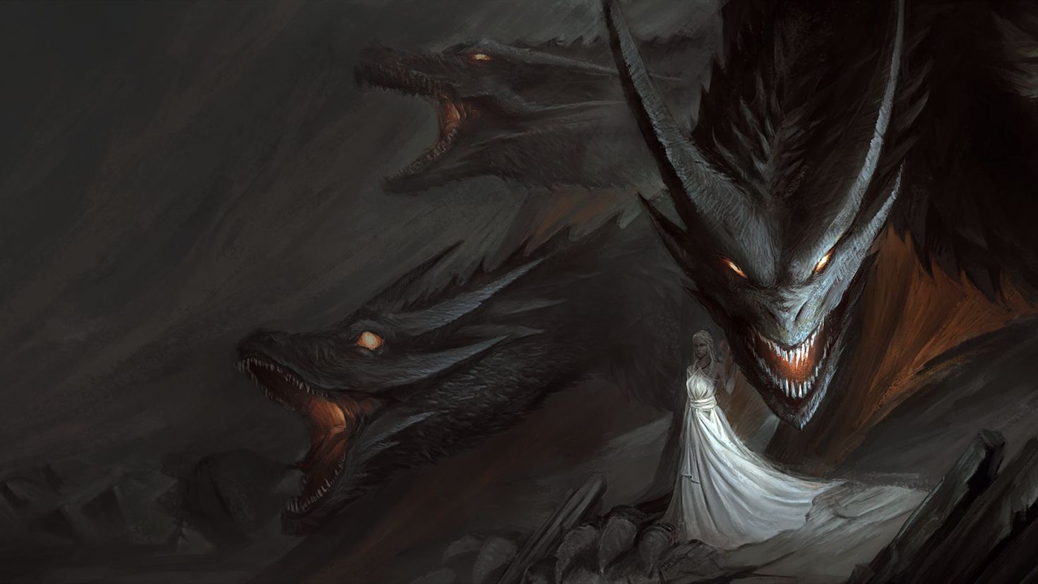 Серый дракон арт