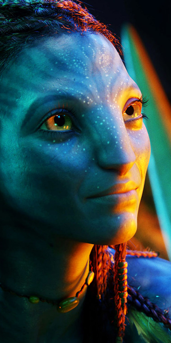 neytiri (avatar), avatar, movie, smile, earrings, yellow eyes, pointed ears 1080p
