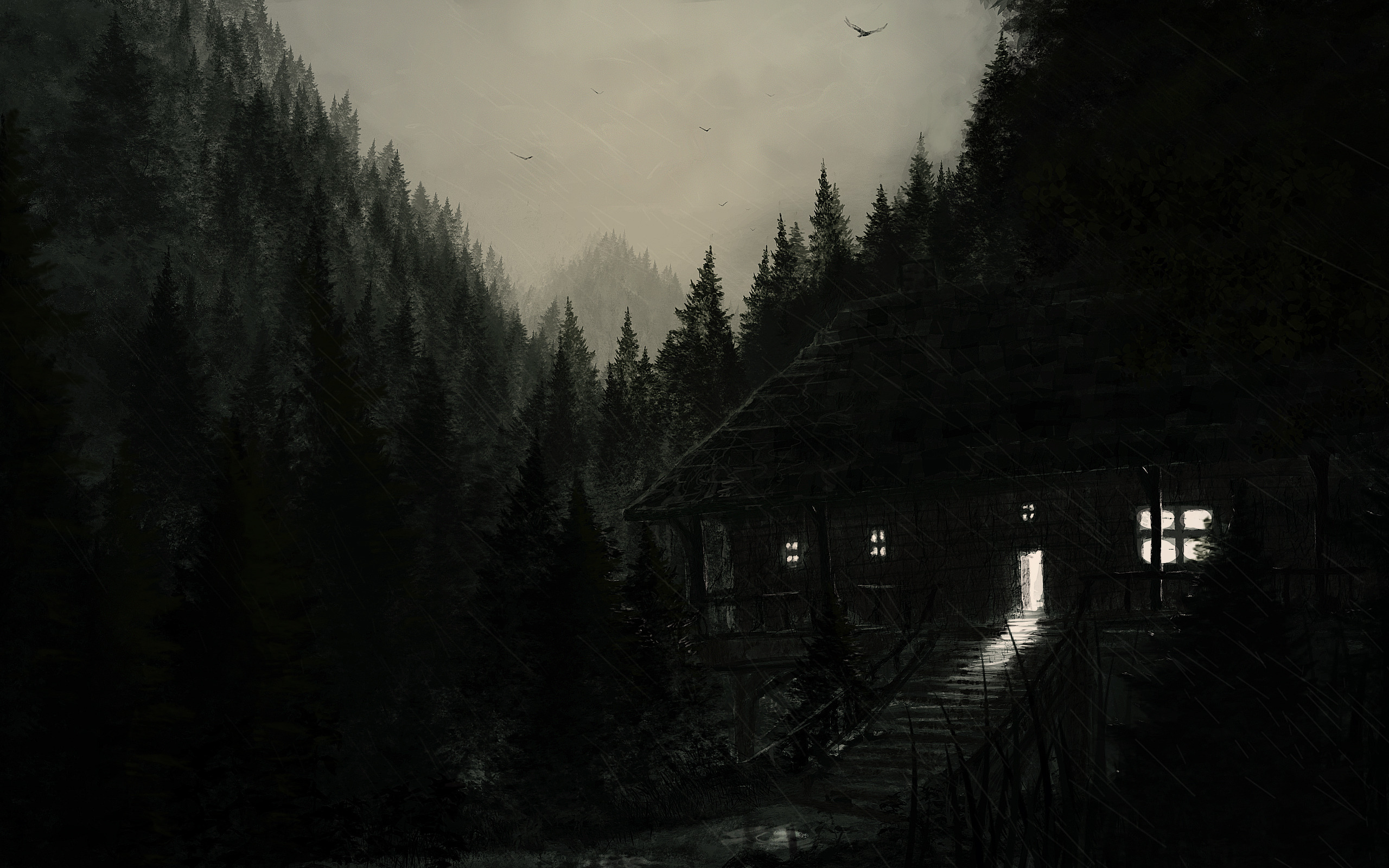 Мрачный дом в лесу