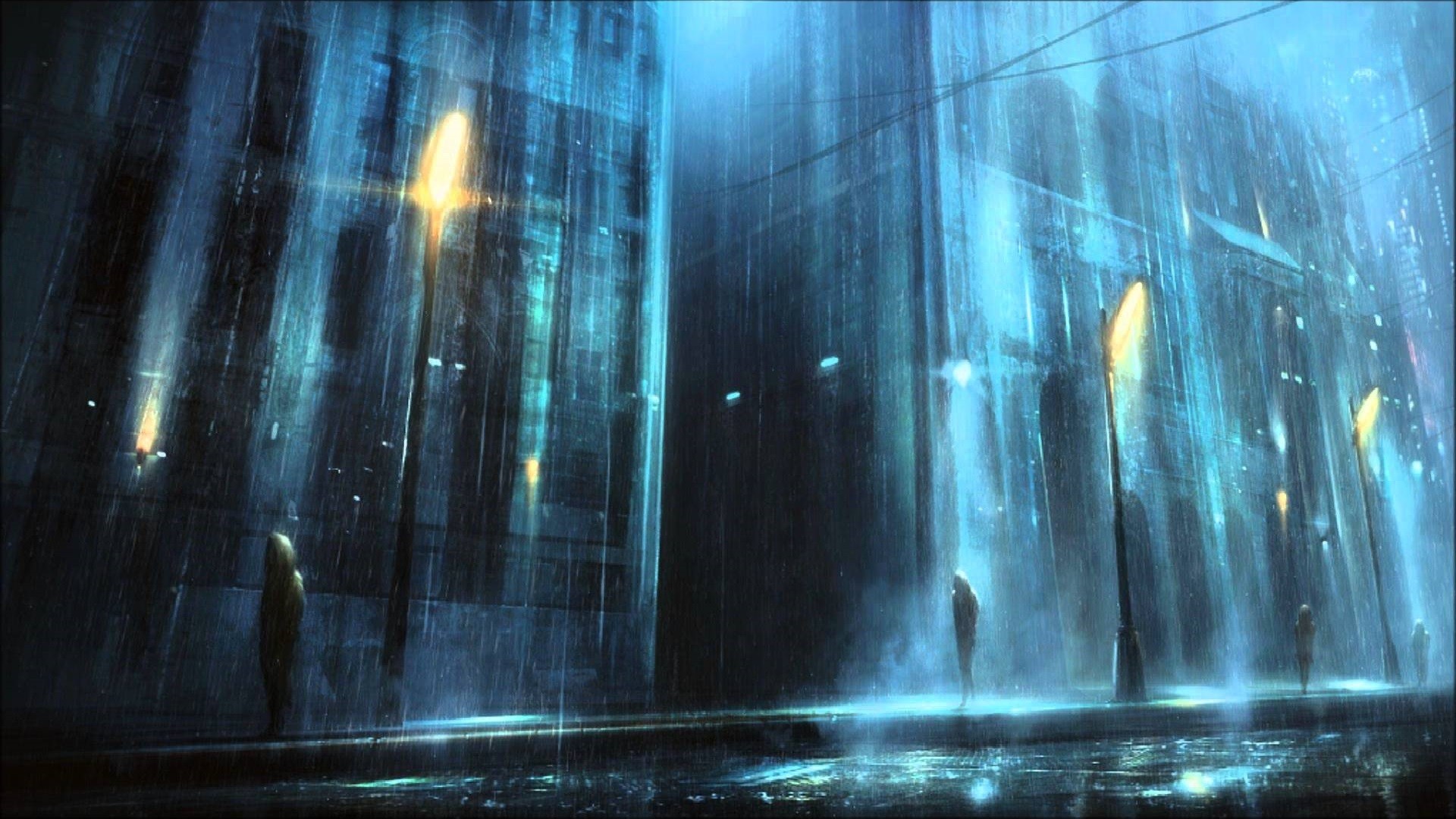 One Day Anime Girl In Rain In Street Walking Background Sad Anime Pictures  Background Image And Wallpaper for Free Download