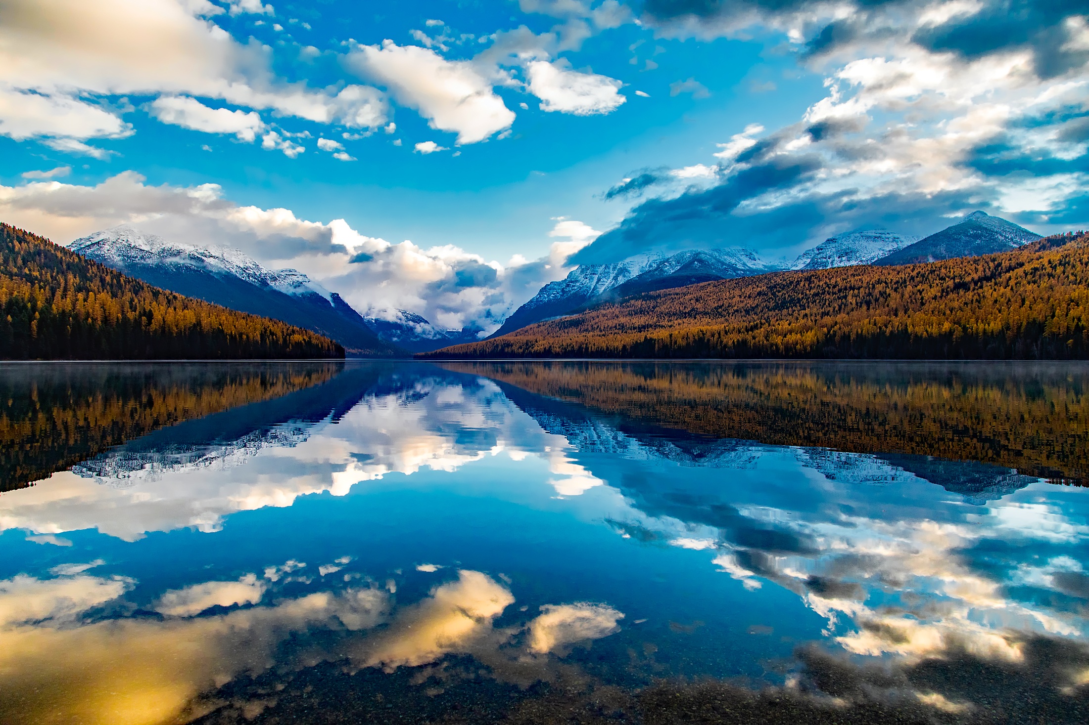 nature, earth, lake mcdonald, cloud, glacier national park, lake, landscape, mountain, reflection, sky