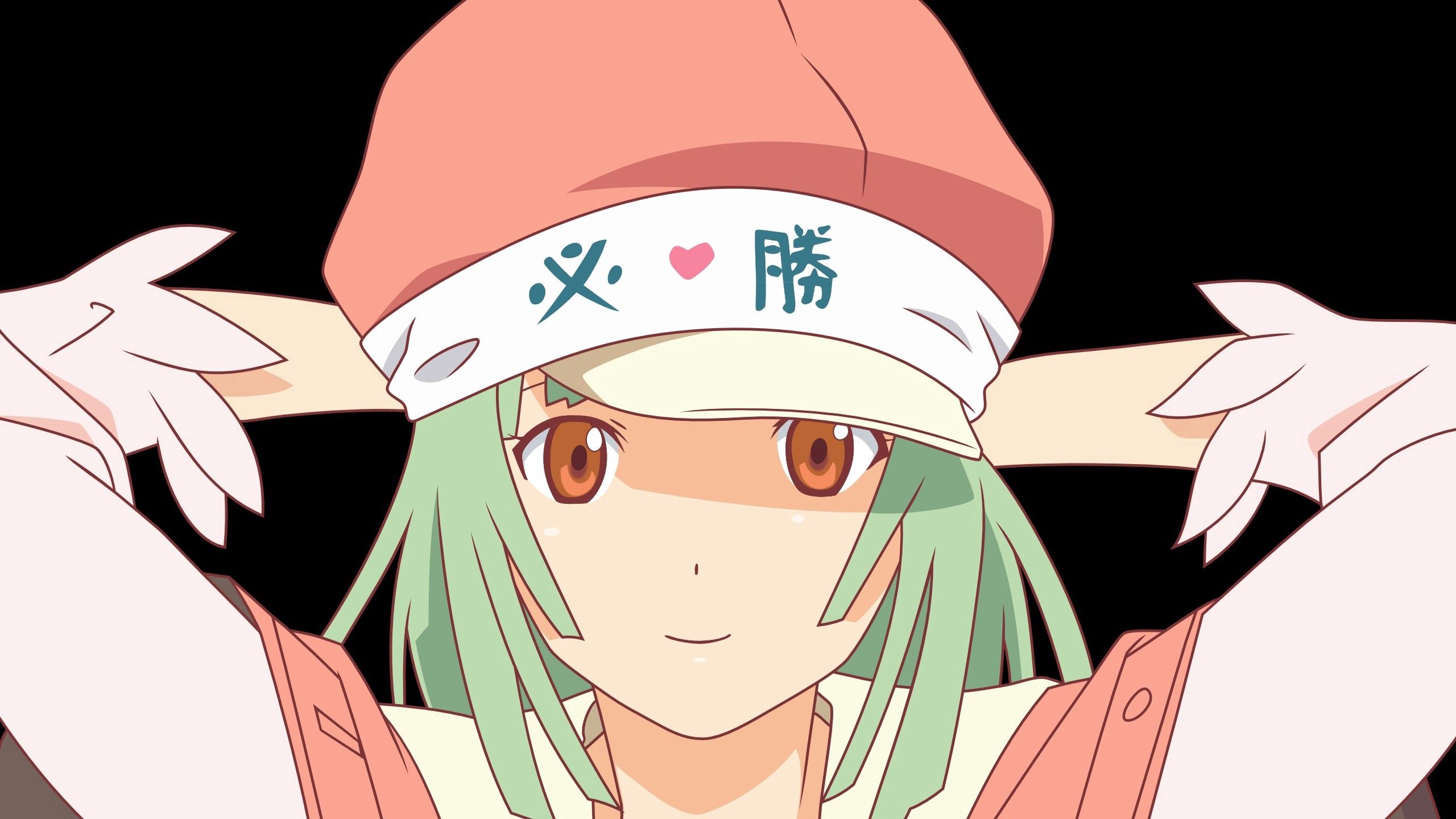 anime, young, bandage, smile, girl, cap Phone Background