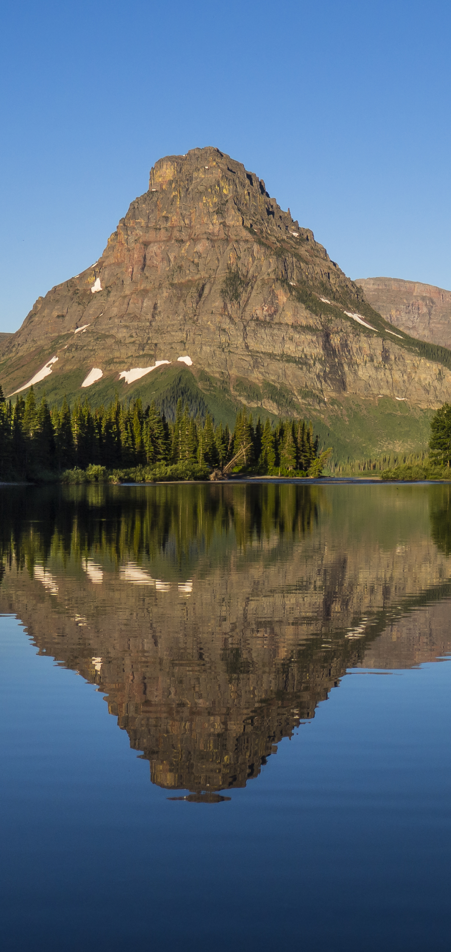 mountain, earth, glacier national park, reflection, lake, national park mobile wallpaper
