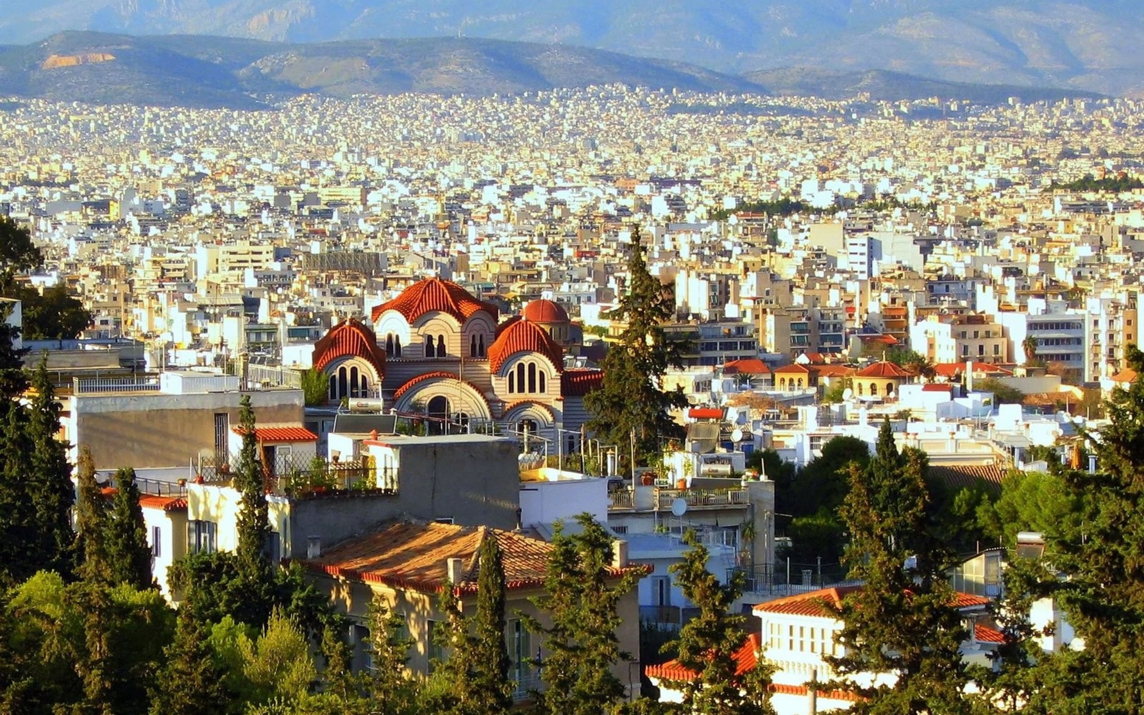Old City of Athens Greece Skyline View from Above  Free Stock Photo