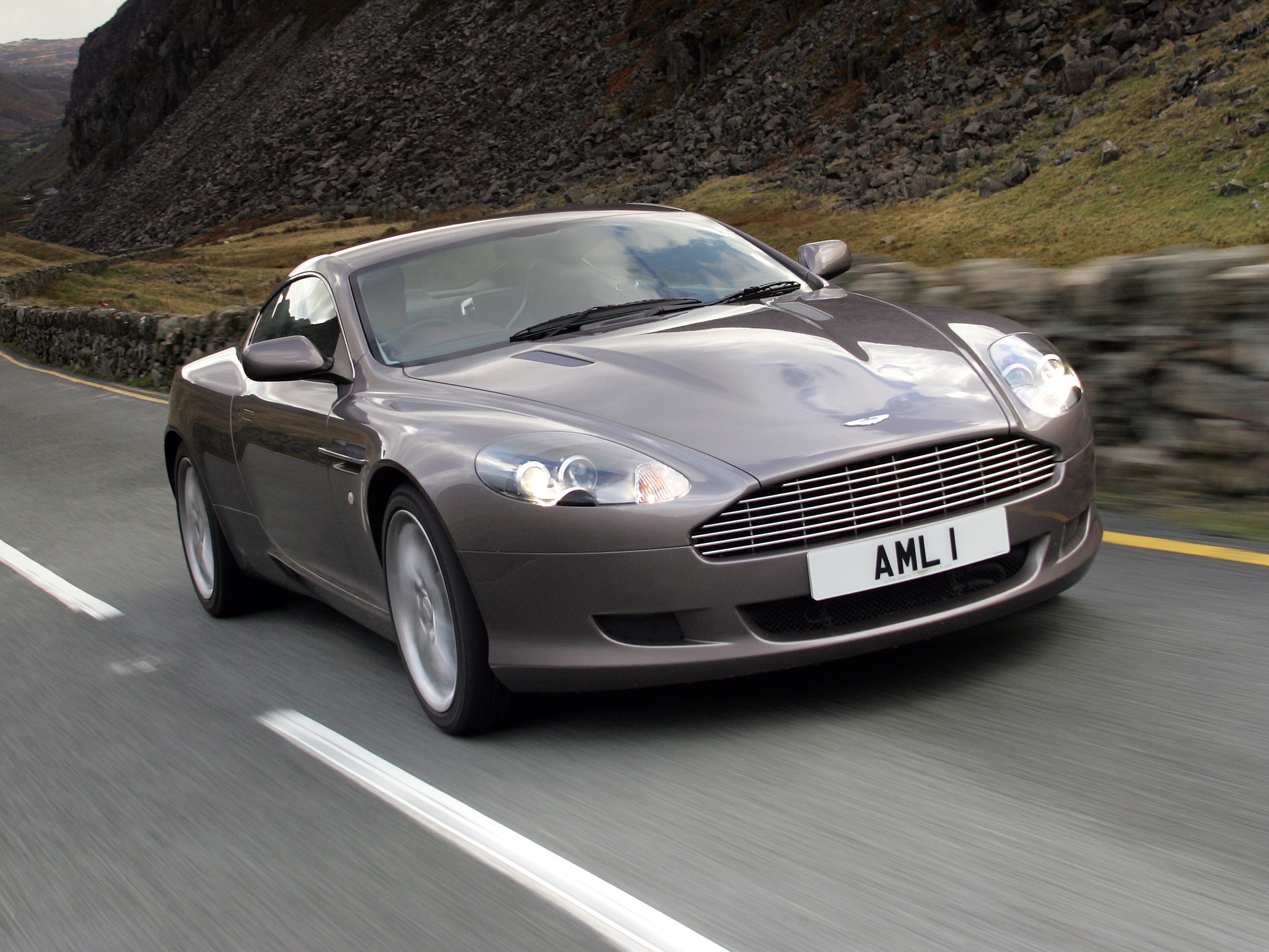 Download mobile wallpaper 2004, Db9, Aston Martin, Asphalt, Style, Speed, Grey, Front View, Auto, Sports, Cars for free.