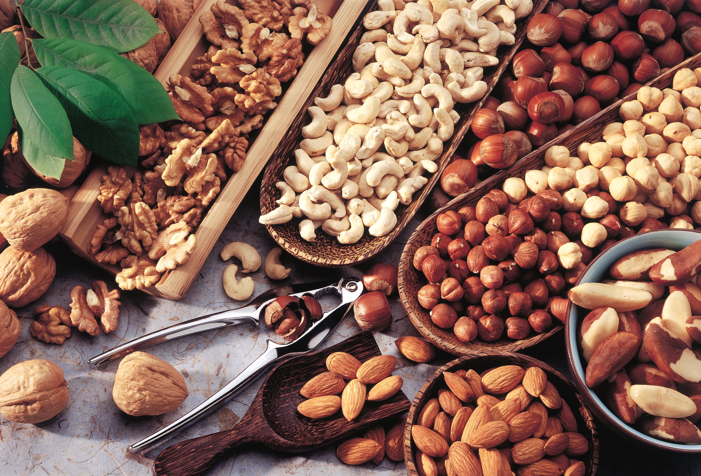 nut, food, almond, hazelnut, still life, walnut HD wallpaper