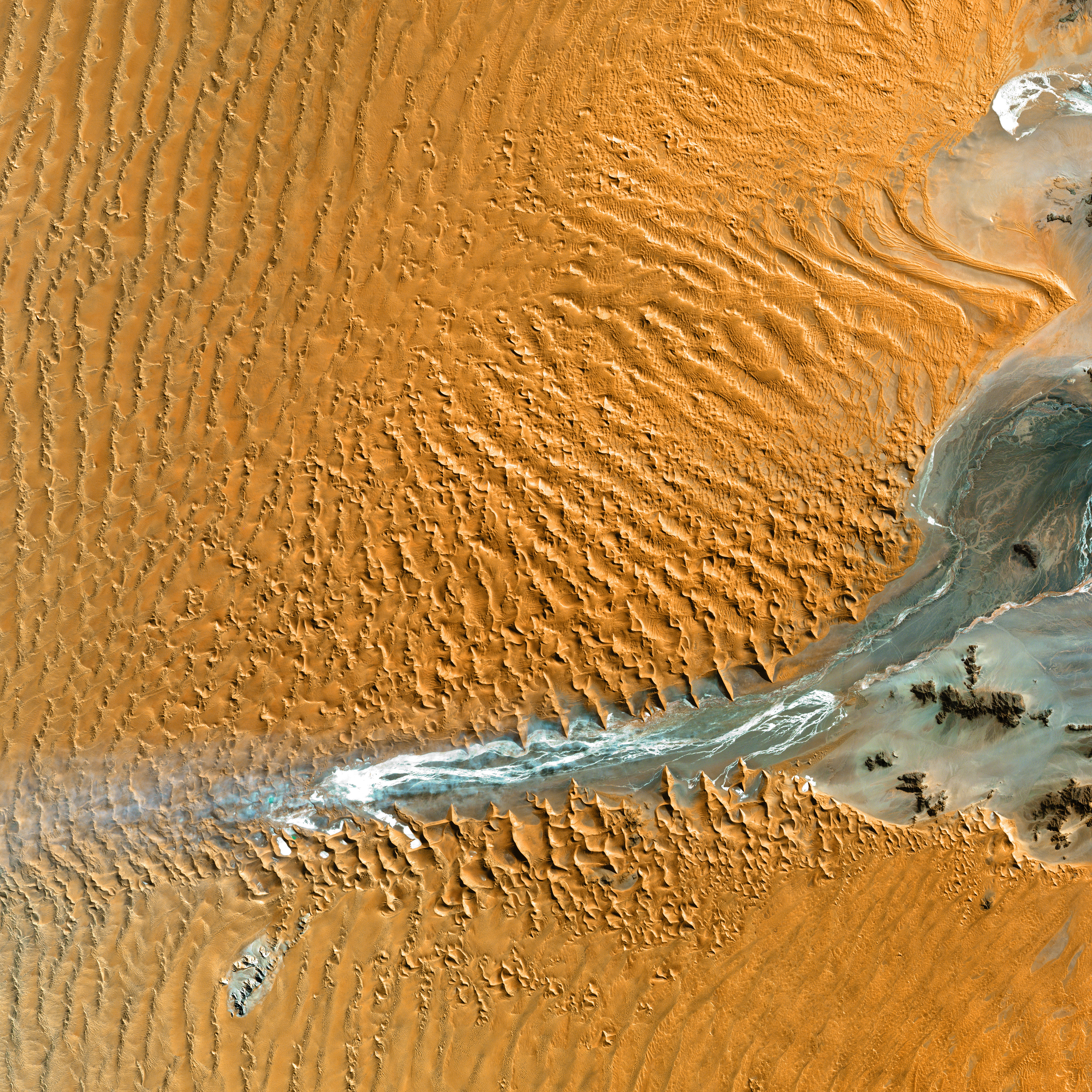 dunes, desert, view from above, texture, textures, relief, links Full HD