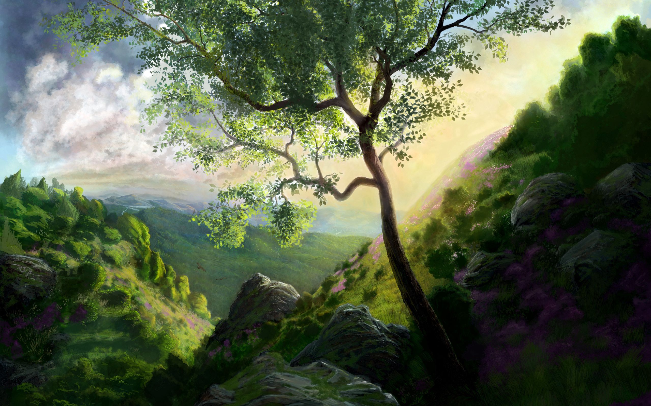 Laden Sie das Baum, Natur, Holz, Mountains, Kunst-Bild kostenlos auf Ihren PC-Desktop herunter