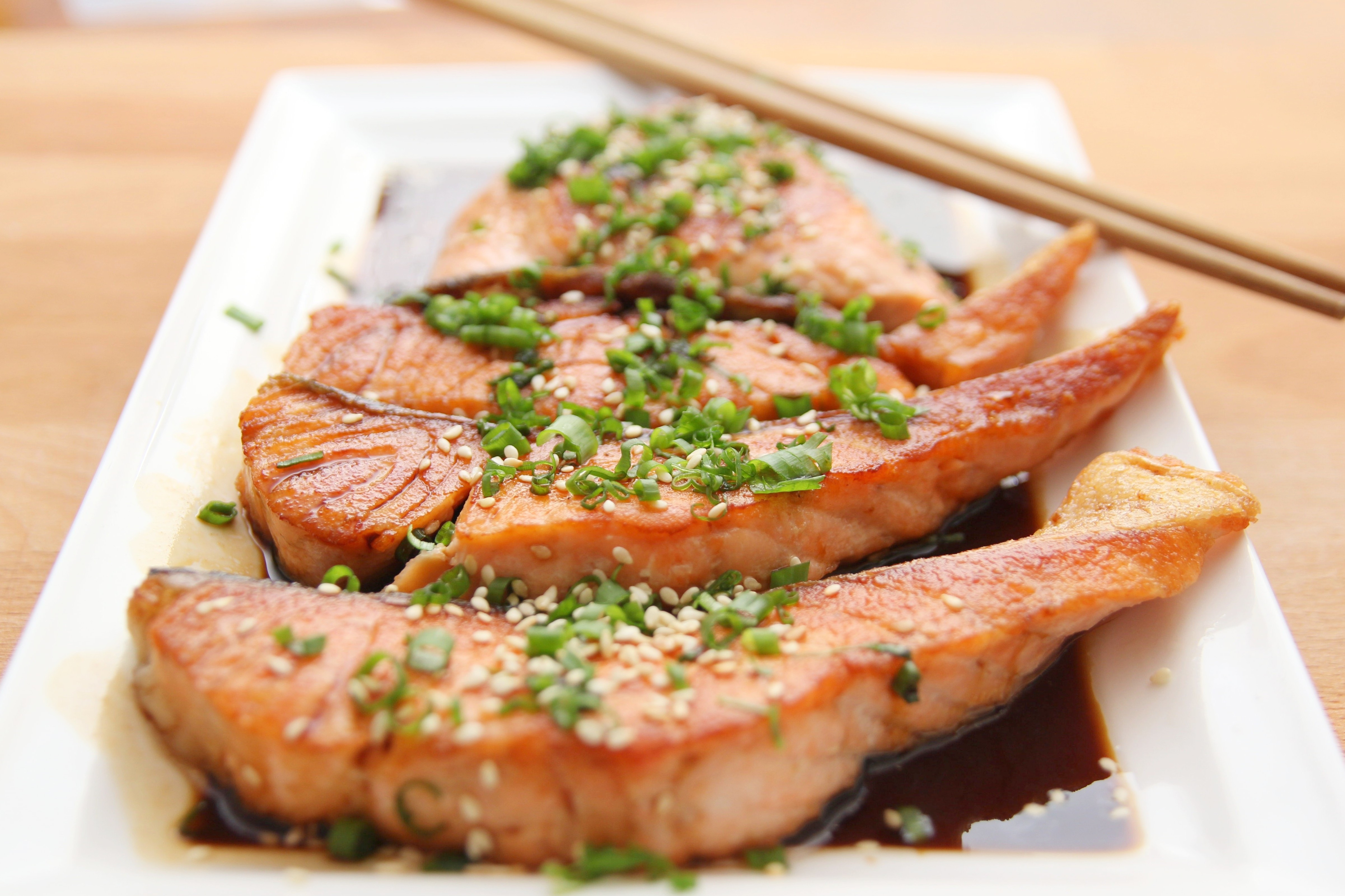 Laden Sie das Lebensmittel, Fleisch, Ein Fisch, Lachs, Teriyaki, Fisch-Bild kostenlos auf Ihren PC-Desktop herunter