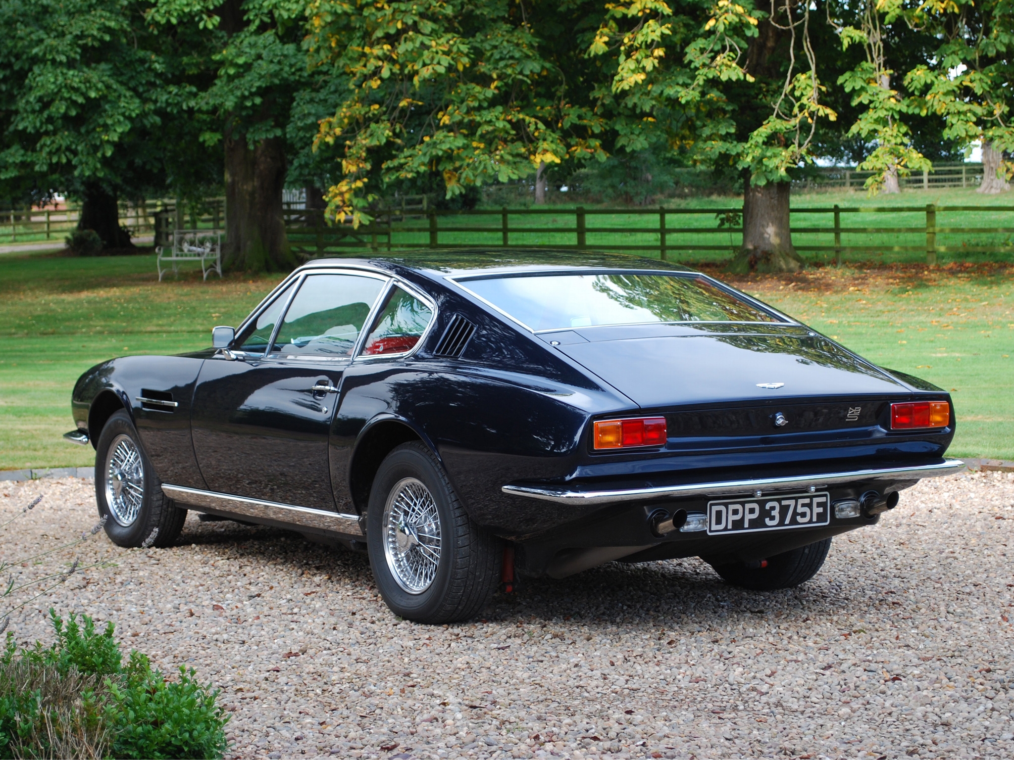 back view, auto, trees, grass, aston martin, cars, blue, rear view, 1967, dbs Image for desktop