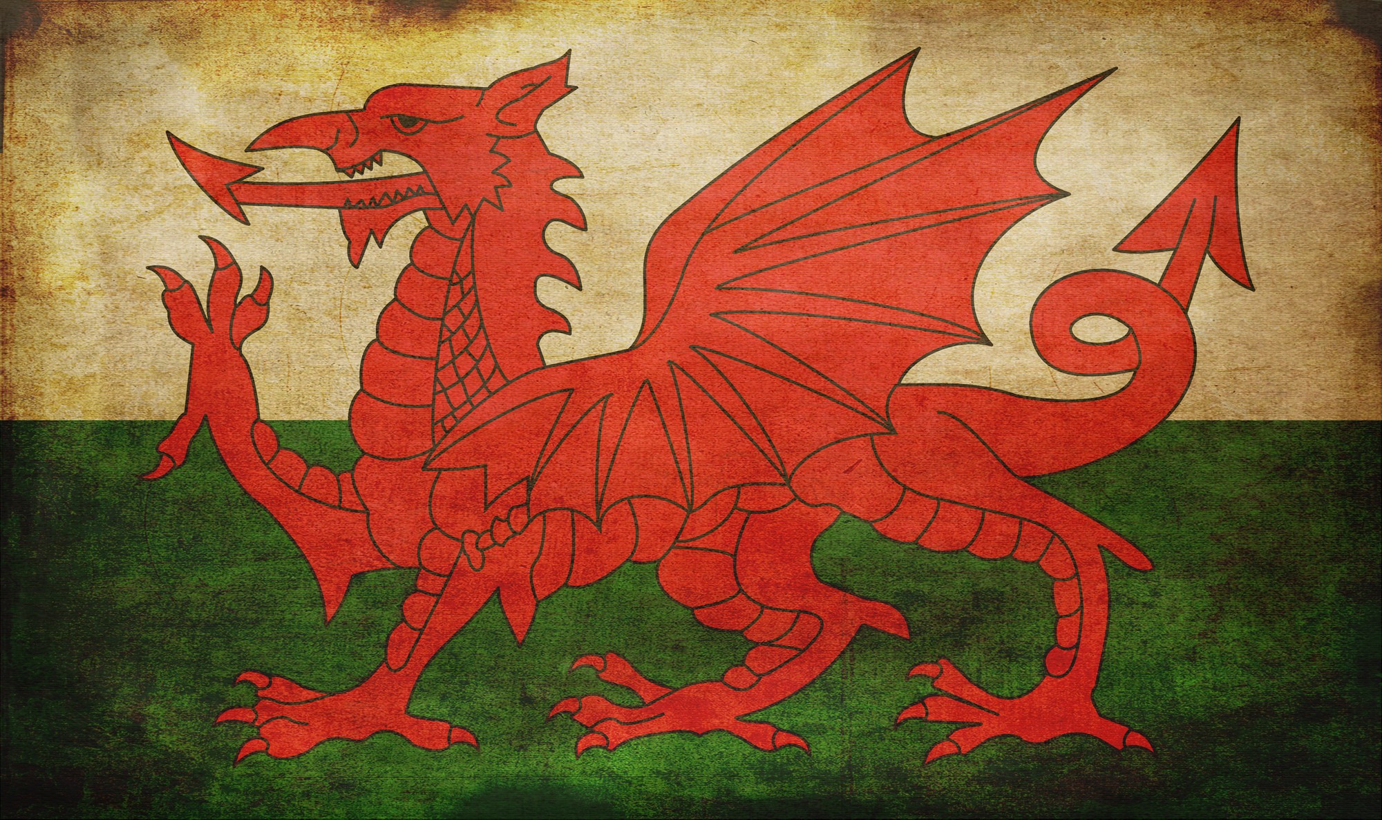 Скачать обои Флаг Уэльса на телефон бесплатно