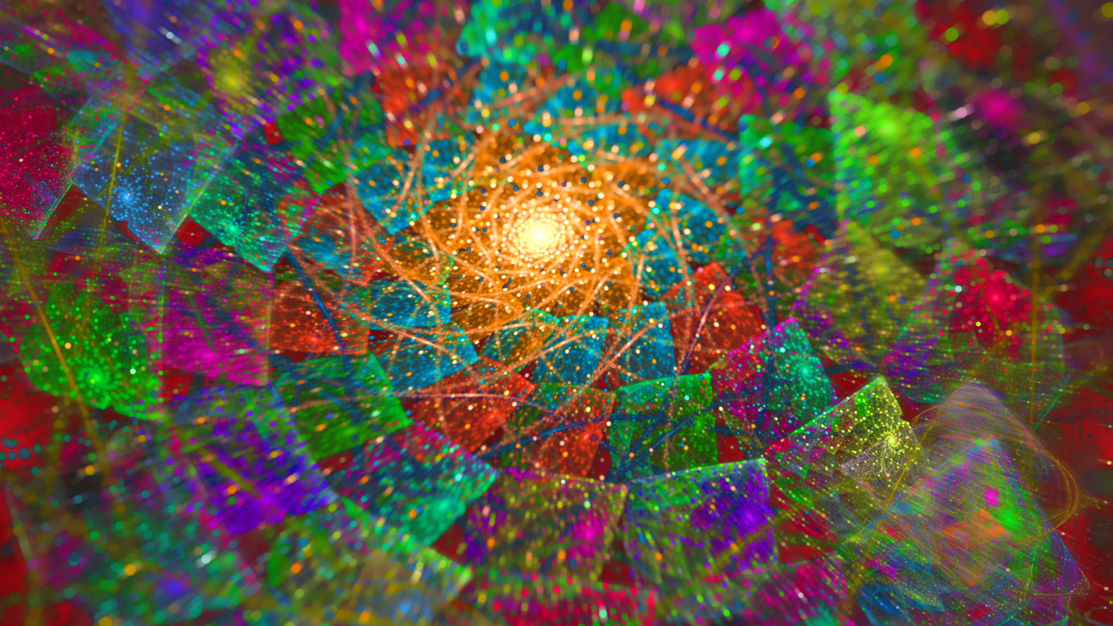 Download mobile wallpaper Point, Points, Glare, Motley, Multicolored, Fractal, Abstract for free.