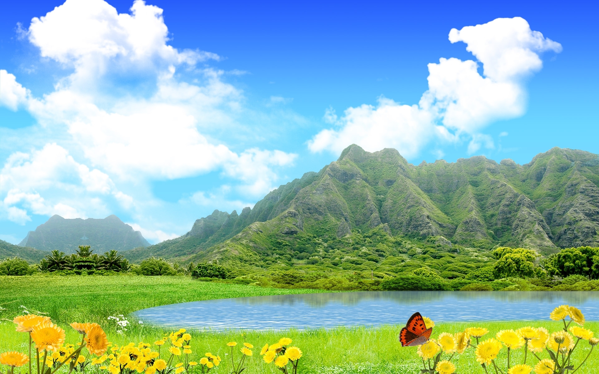 Laden Sie das Landschaft, Mountains, Sky, Seen-Bild kostenlos auf Ihren PC-Desktop herunter