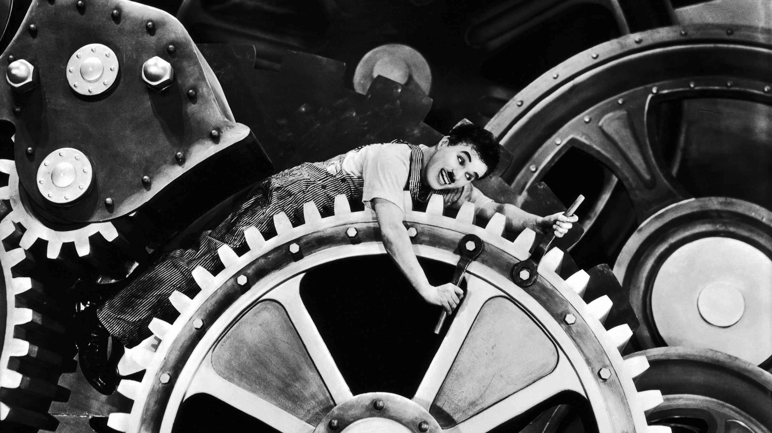 Download mobile wallpaper Charlie Chaplin, Movie, Black & White, Modern Times for free.
