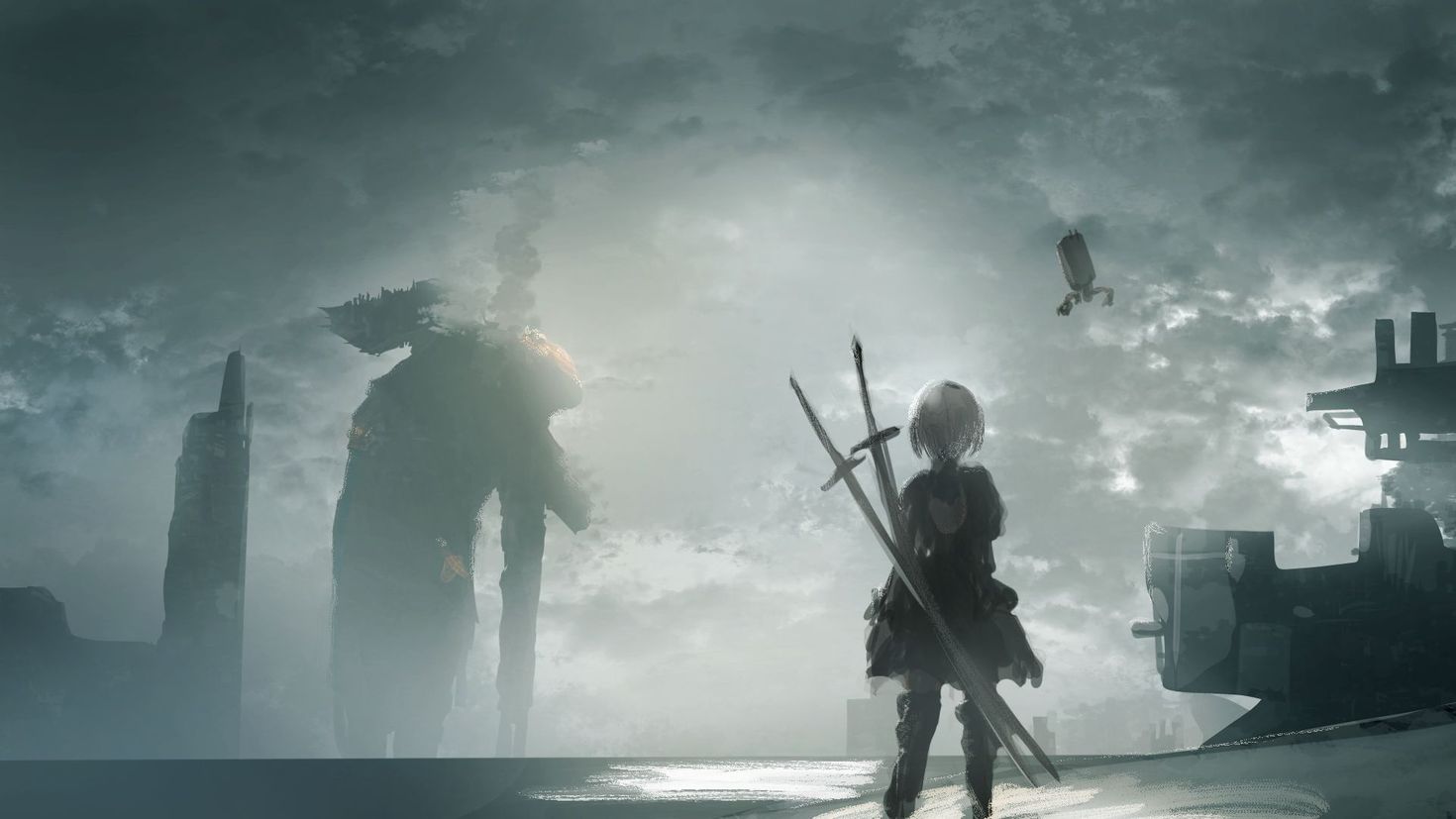 B wallpaper. 4к NIER. NIER Automata Wallpaper 1920x1080. NIER Automata арт 1920 1080. NIER Automata обои на рабочий стол.