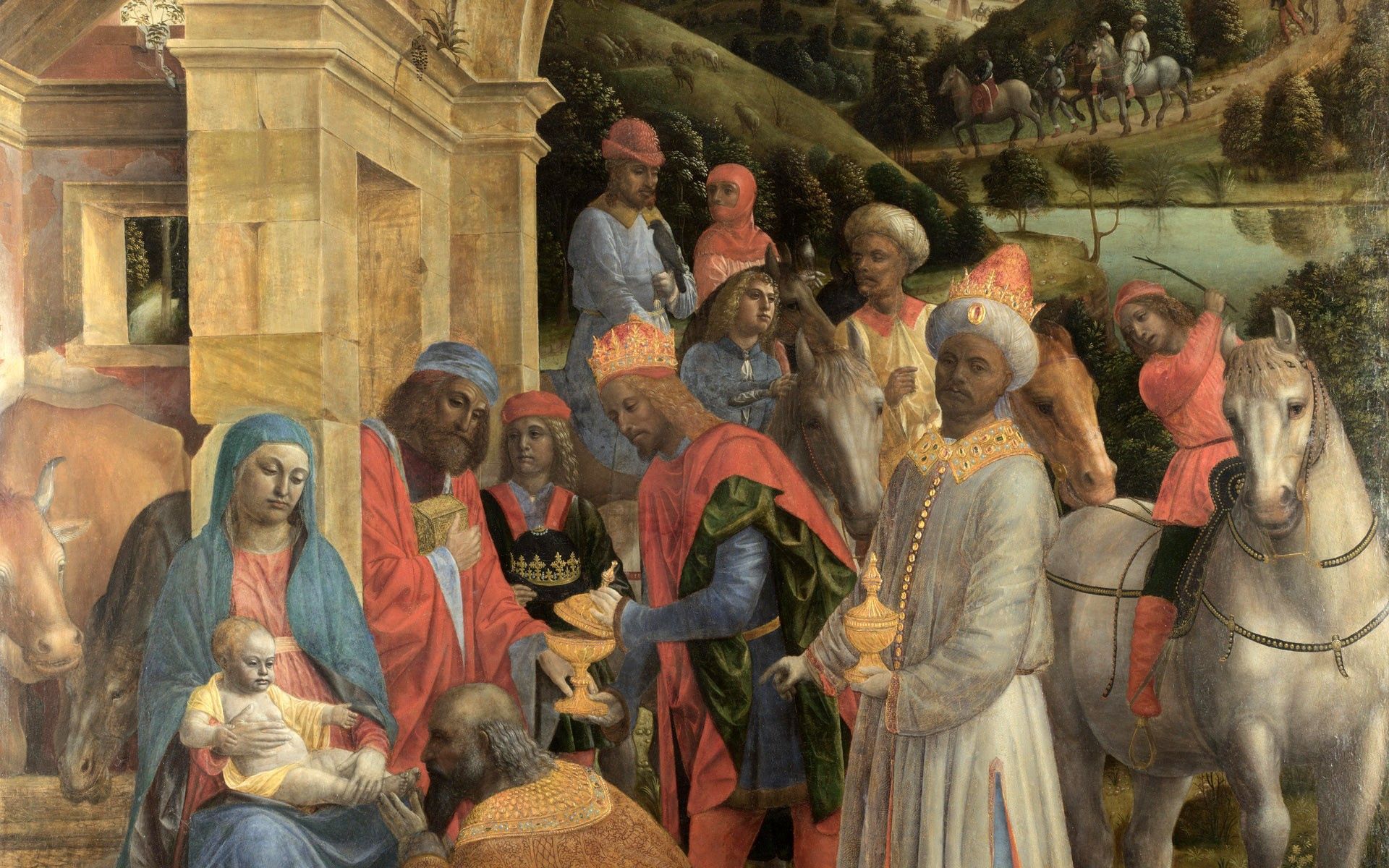 picture, canvas, miscellanea, miscellaneous, butter, oil, adoration of kings by vincenzo foppa, worship of the kings of vincenzo foppa wallpaper for mobile