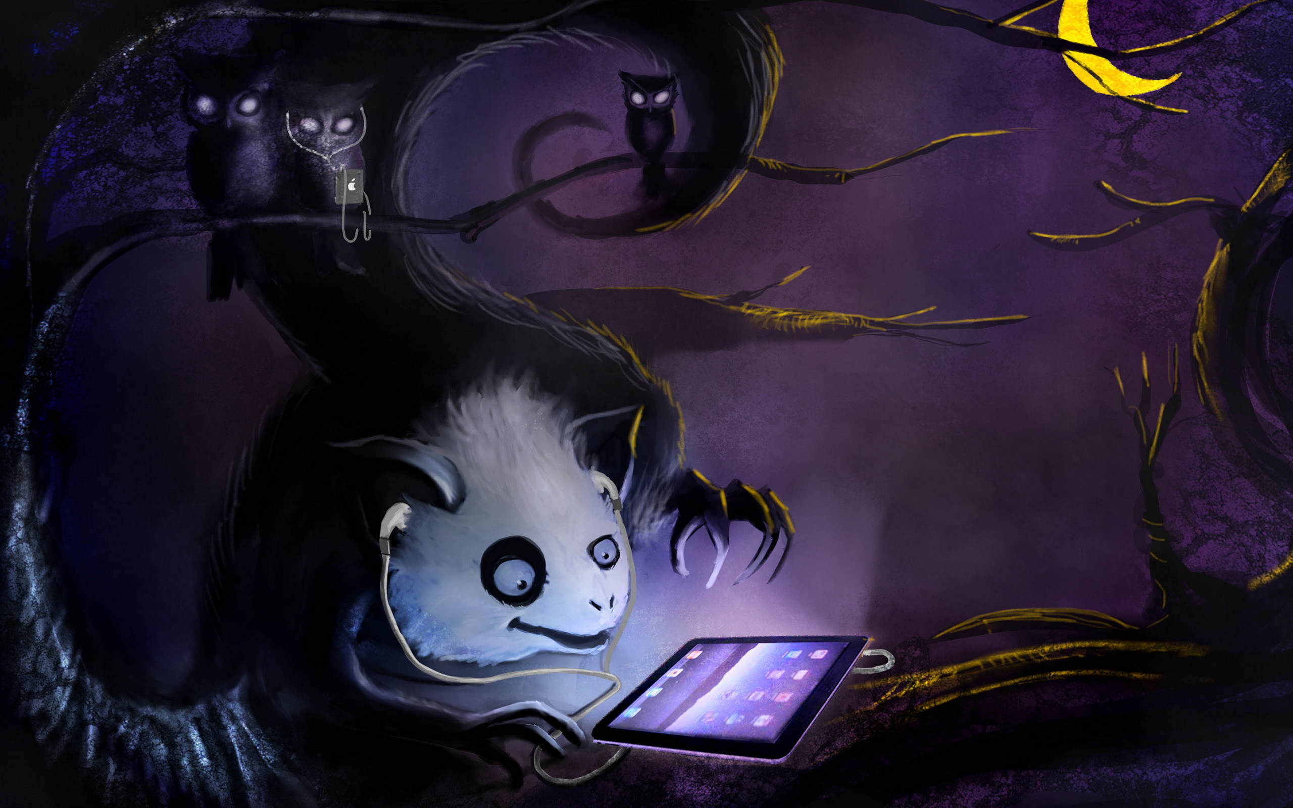 Download mobile wallpaper Bat, Spooky, Creature, Halloween, Cat, Fantasy, Dark for free.