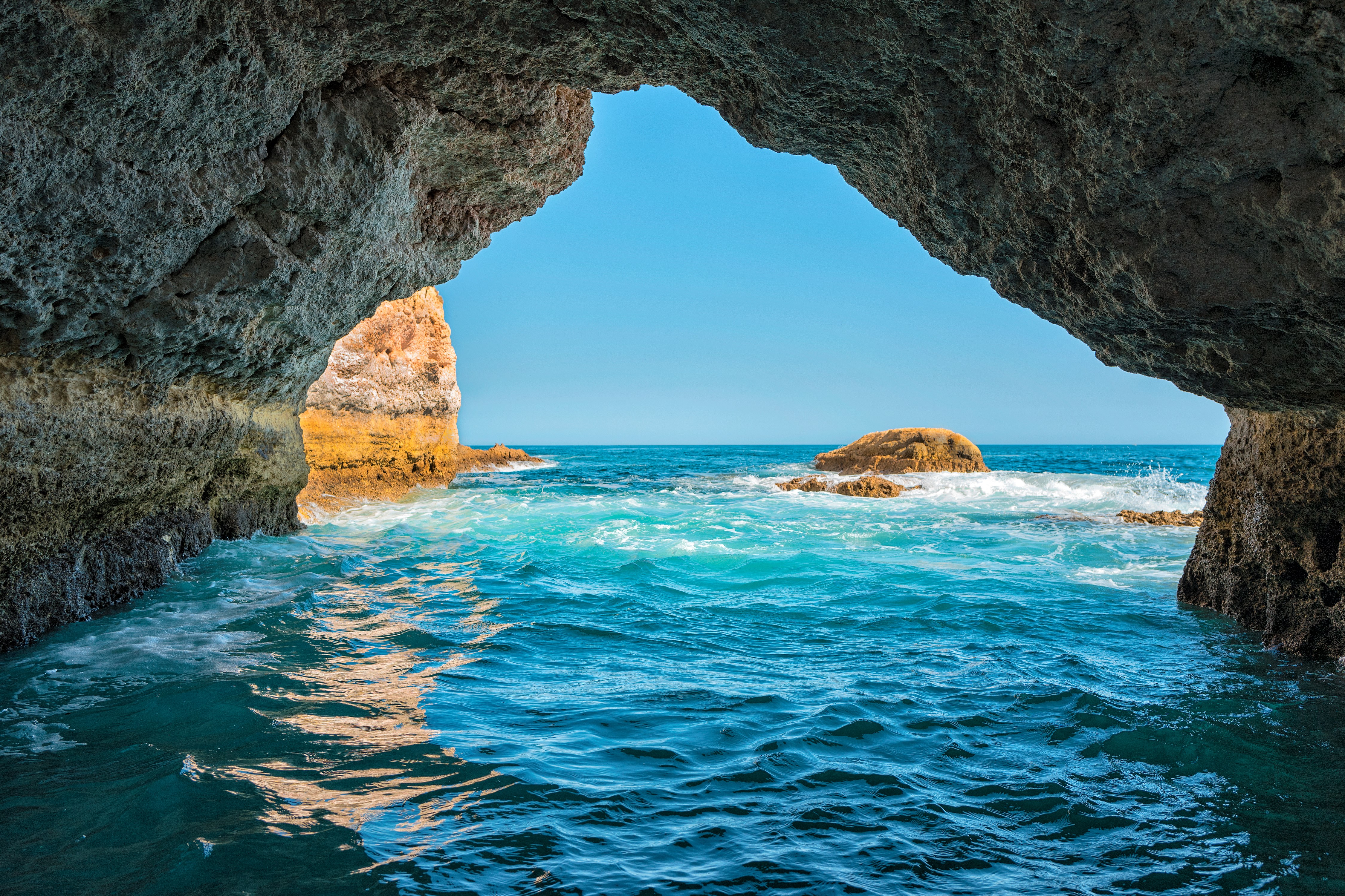 vertical wallpaper sea, ocean, horizon, portugal, earth, cave, caves
