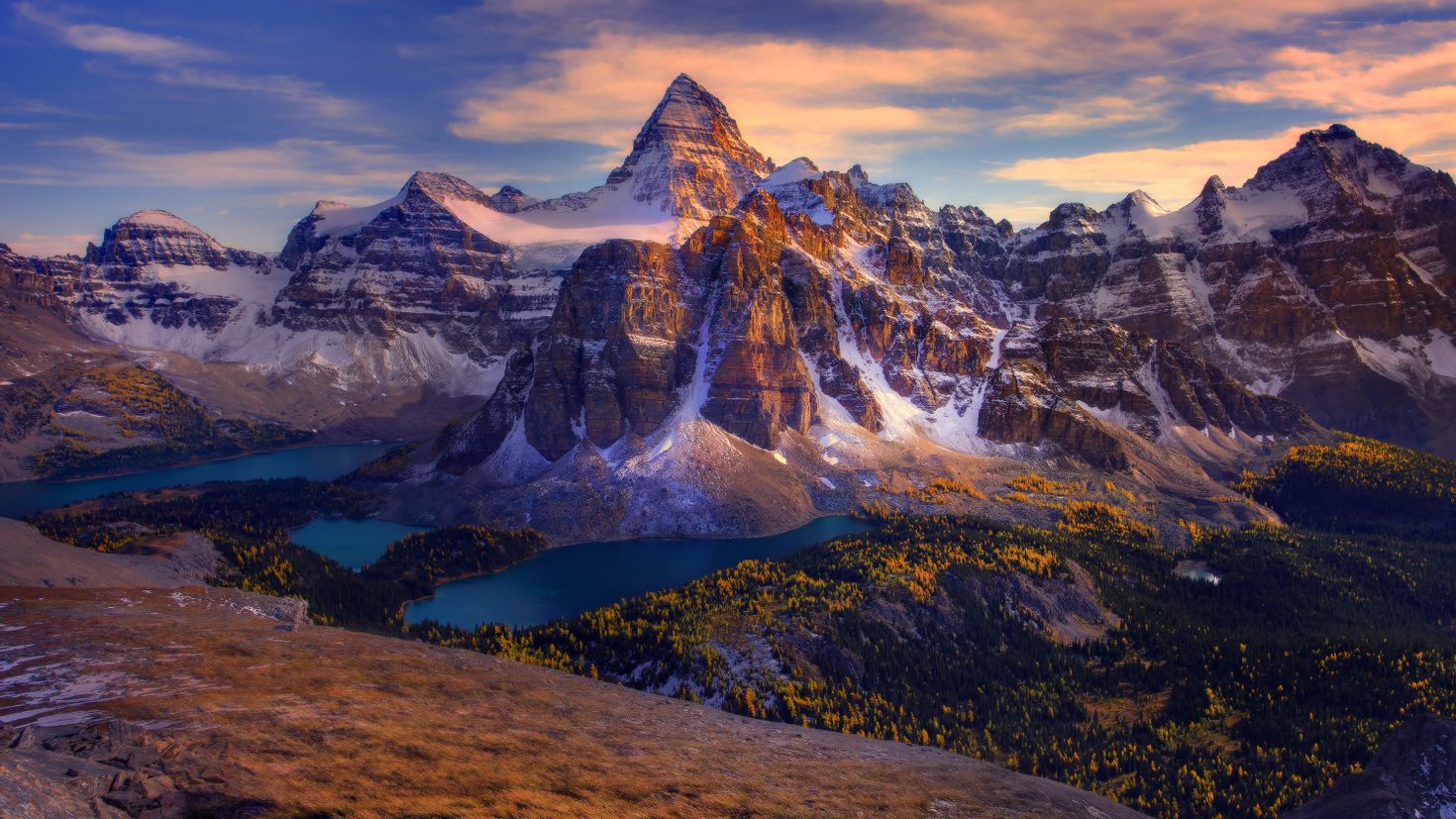 Природа земли вариант 2. Ассинибойн, Британская Колумбия, Канада. Mount Assiniboine Provincial Park. Гора Селеста в Канаде. Фотограф Кевин МАКНИЛ Kevin MCNEAL.