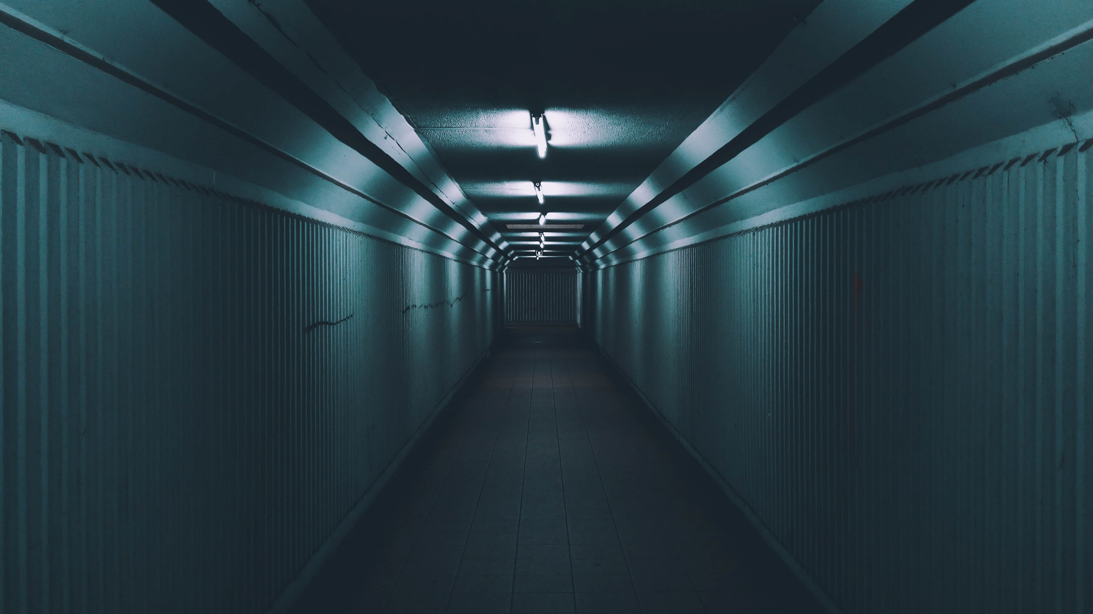 corridor, walls, dark, door, passage