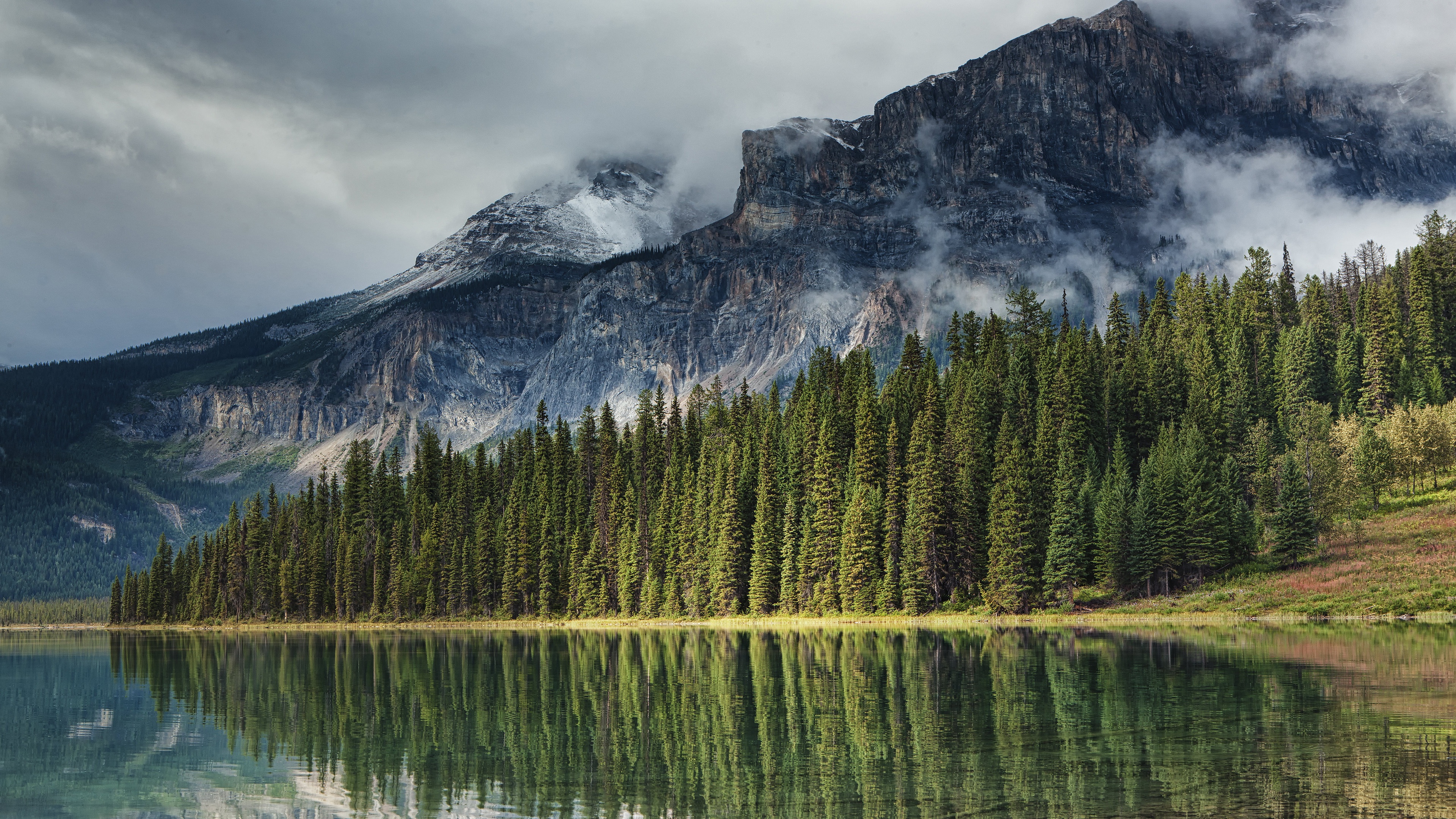494246 免費下載壁紙 自然, 山, 加拿大, 枞树, 湖泊, 倒影, 山脉 屏保和圖片