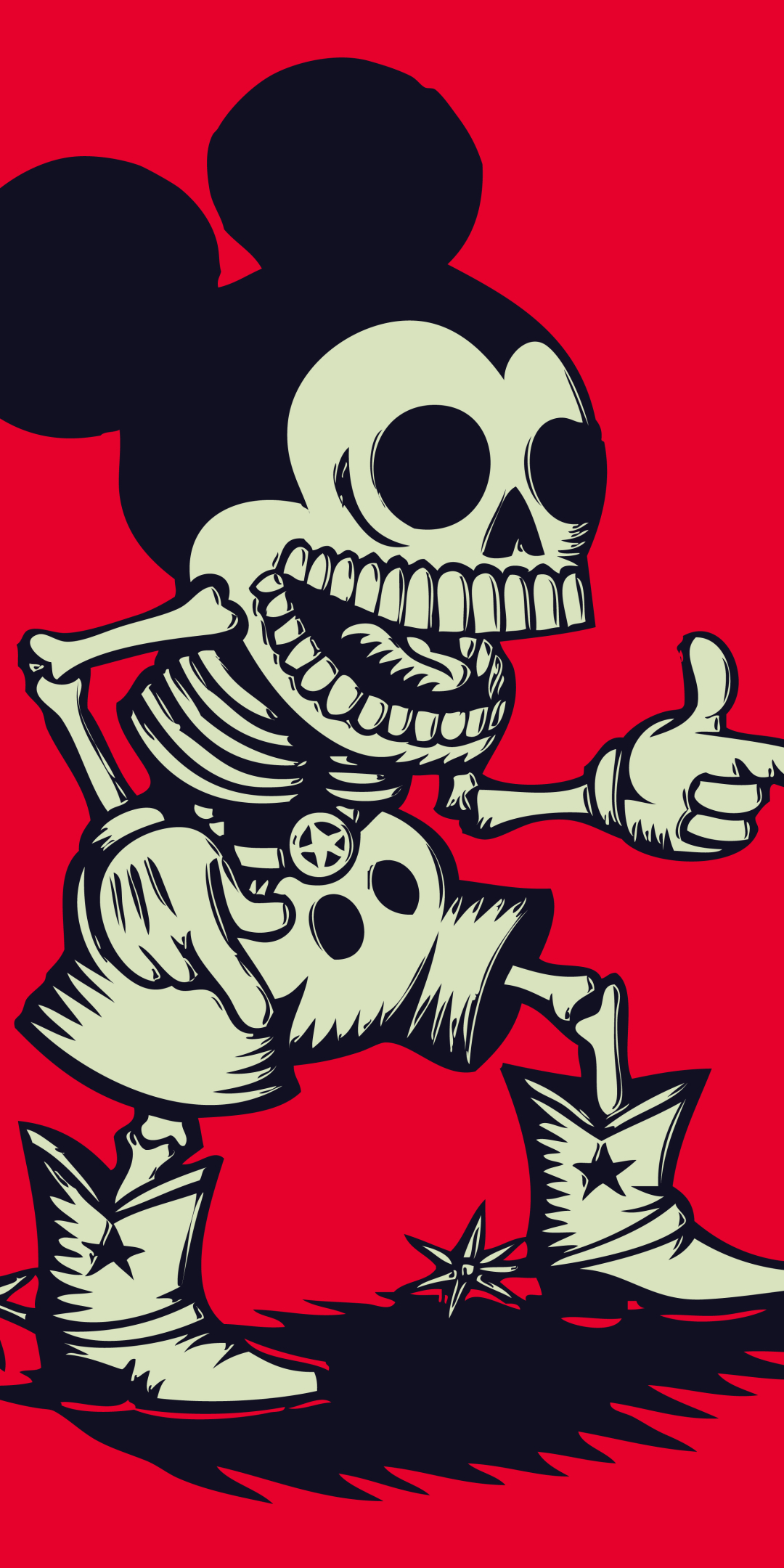 Download Red Supreme Mickey Mouse Artwork Wallpaper