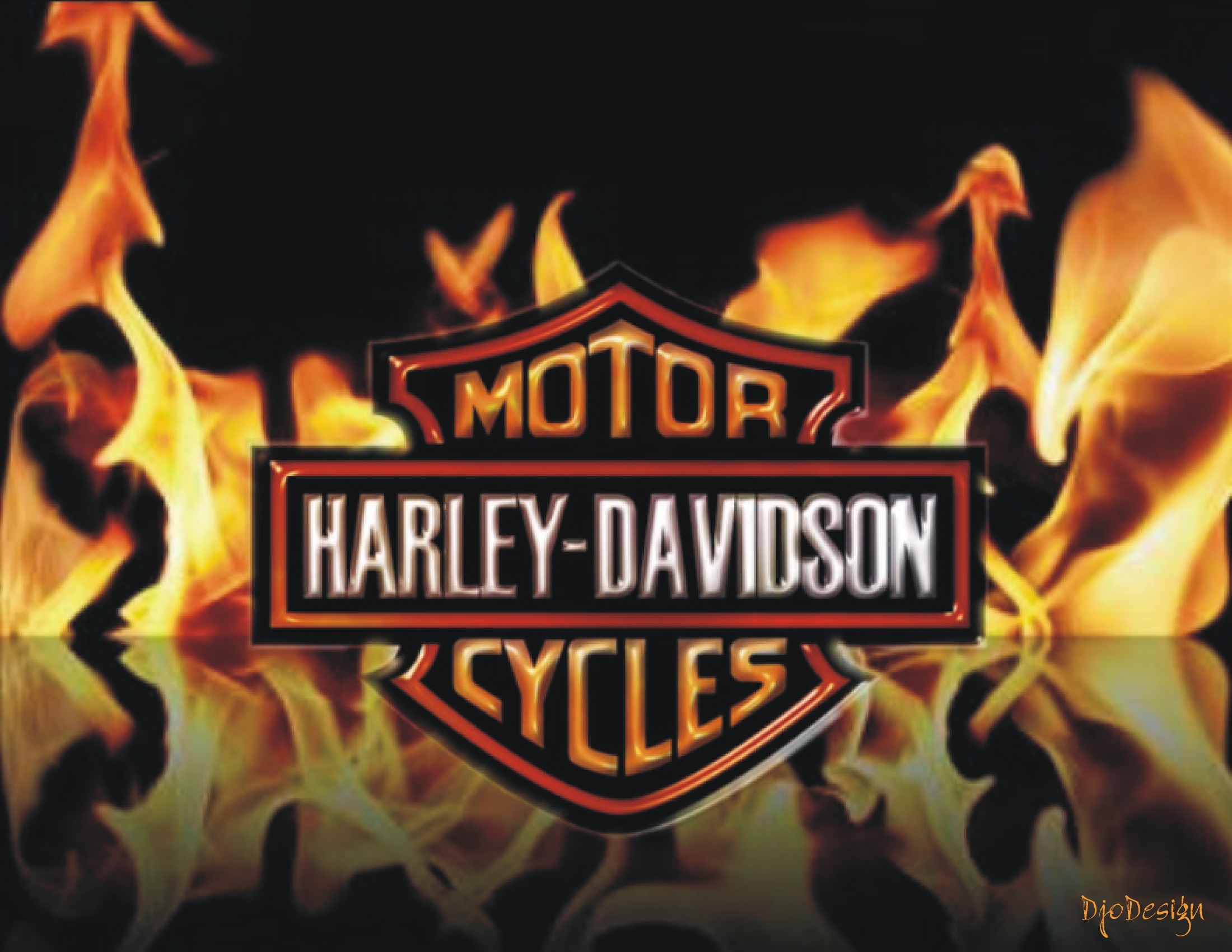 harley davidson, vehicles, flame, logo iphone wallpaper