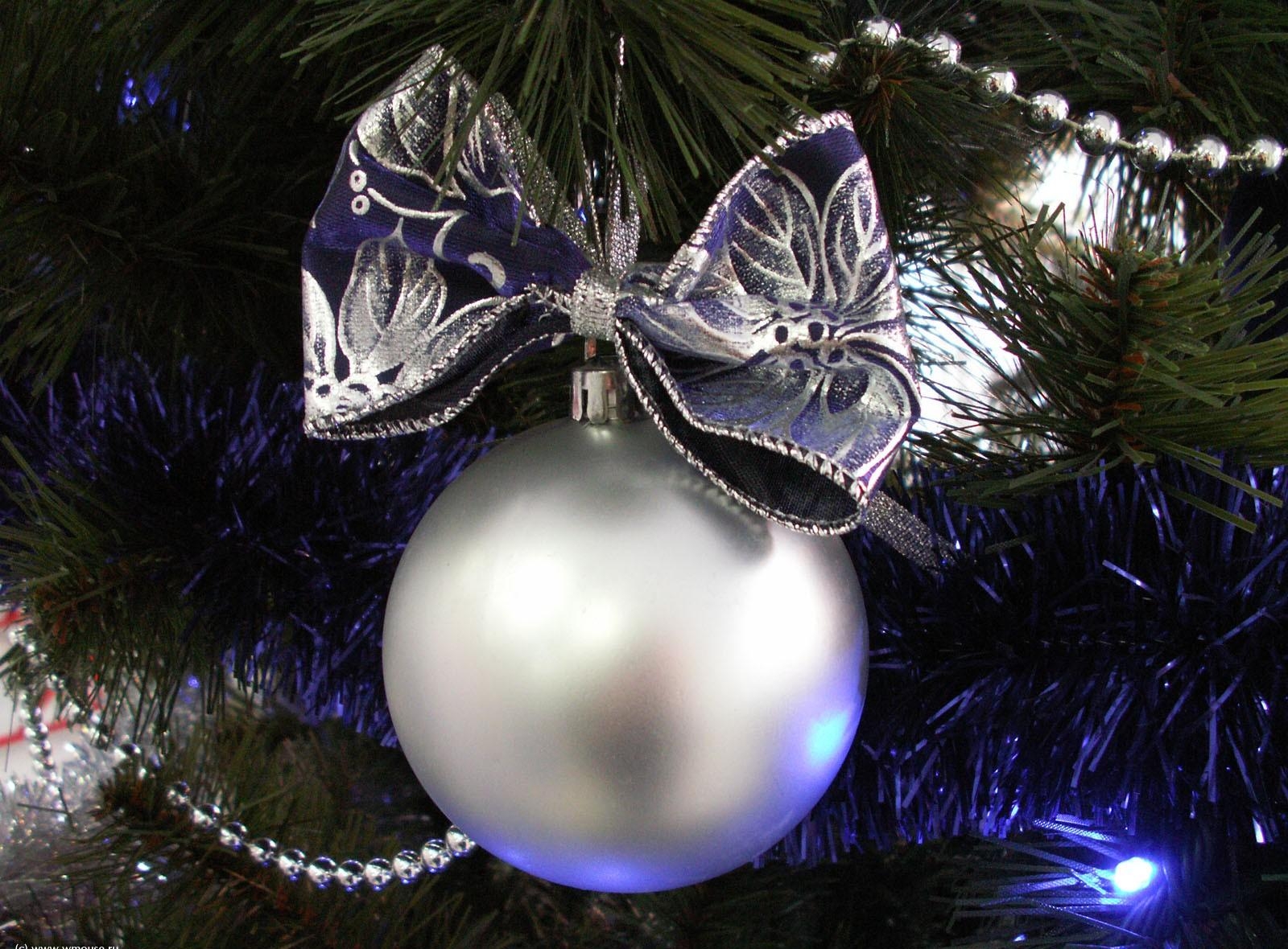 holidays, ball, bow, christmas tree, tinsel, christmas tree toy