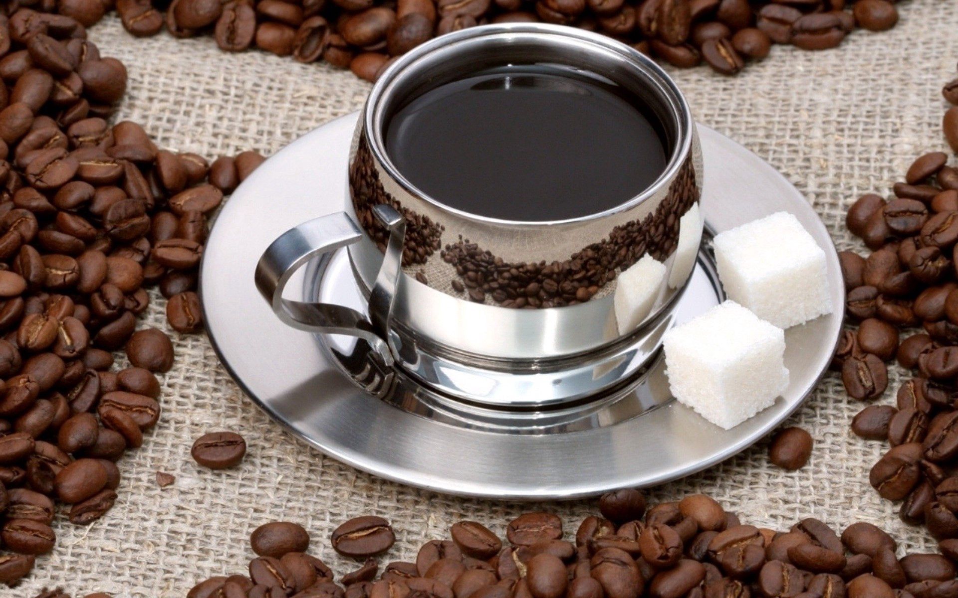 Laden Sie das Lebensmittel, Eine Tasse, Tasse, Zucker, Coffee, Kaffeebohnen-Bild kostenlos auf Ihren PC-Desktop herunter