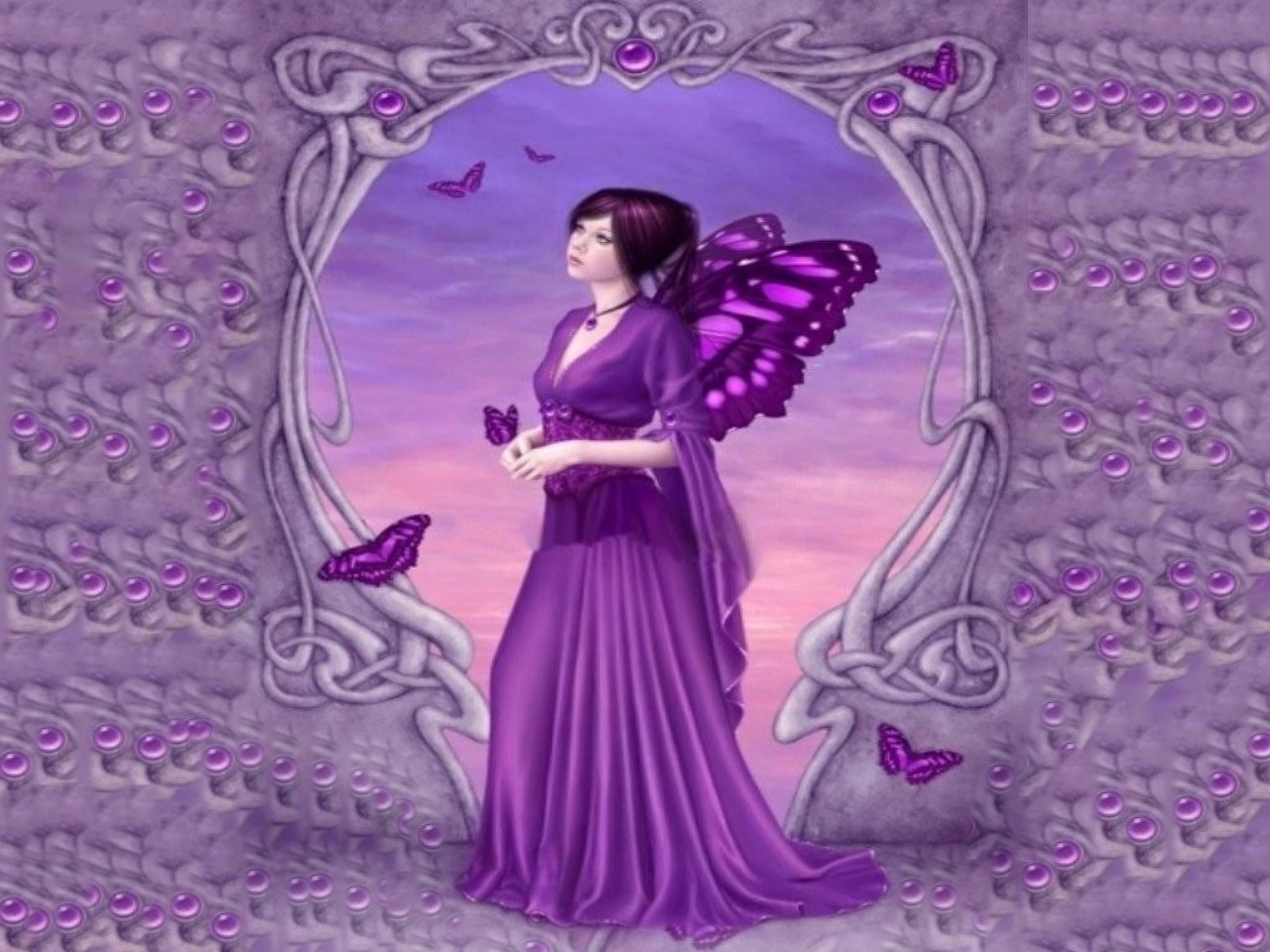 1439683 免費下載壁紙 奇幻, 仙子, 蝴蝶, 紫色的 屏保和圖片