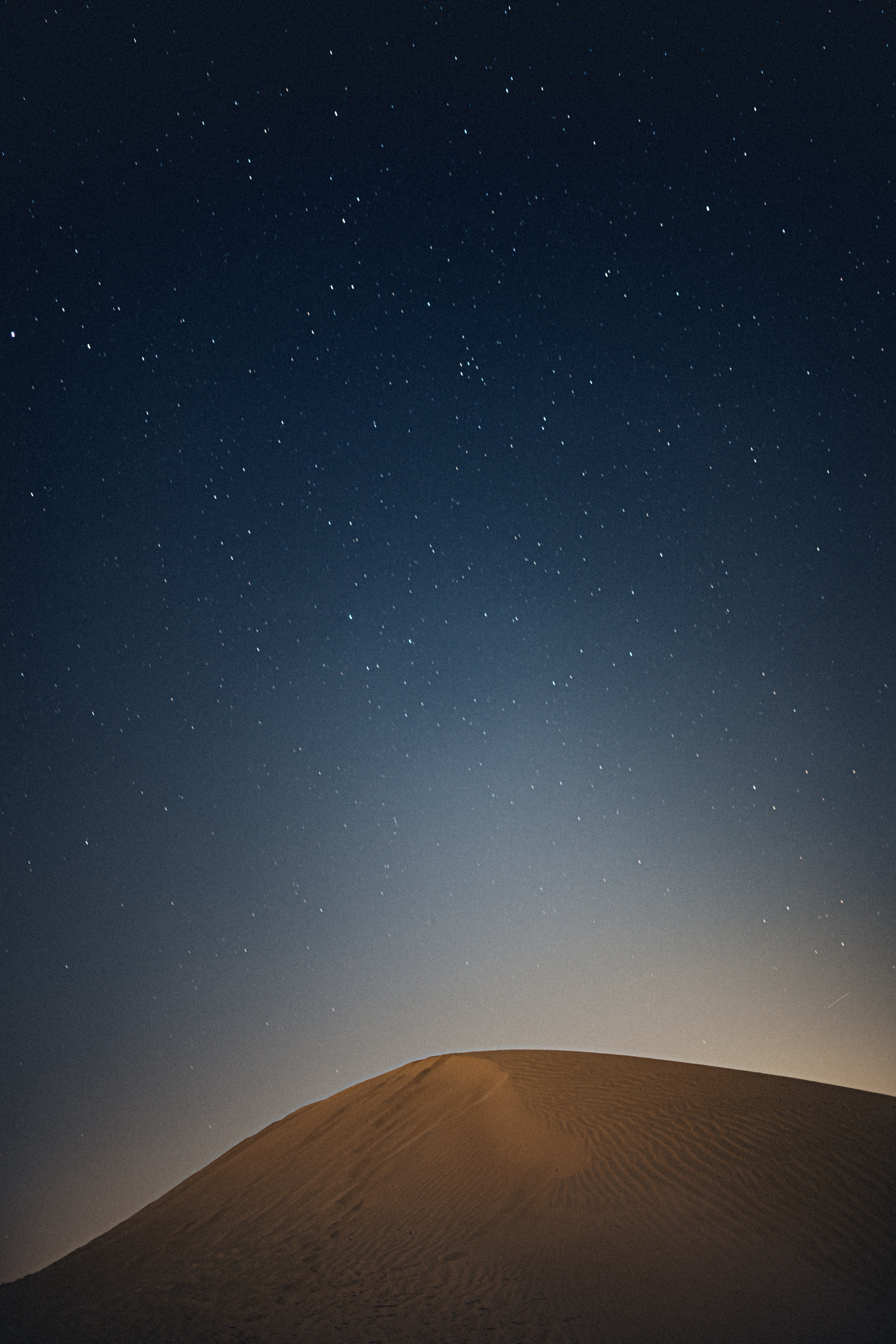 desert, nature, hill, night, starry sky