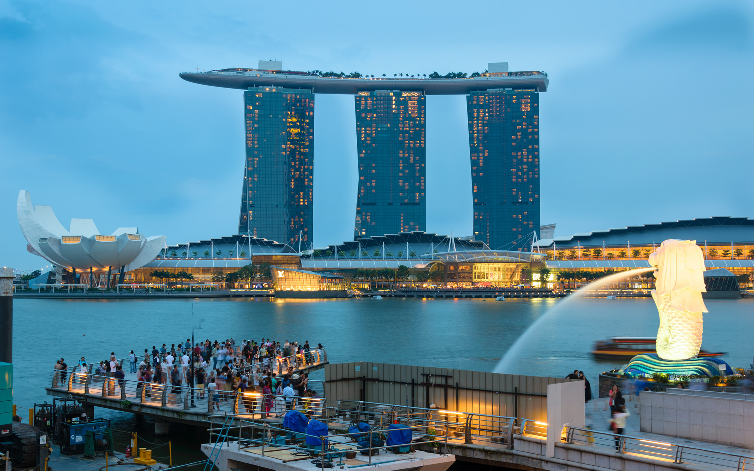 singapore, man made, marina bay sands, building, night download HD wallpaper