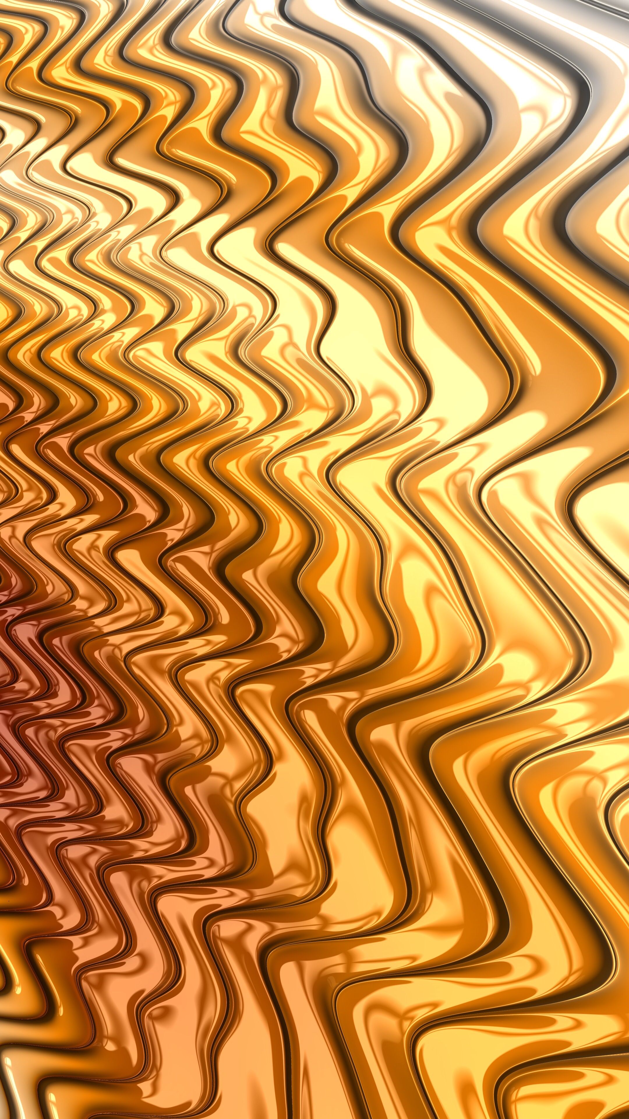 Laden Sie das Gold, Glänzend, Waves, Wellig, Abstrakt, Metall-Bild kostenlos auf Ihren PC-Desktop herunter