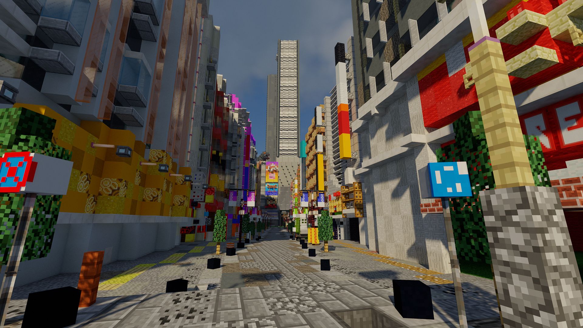 video game, minecraft, city, shinjuku, skyscraper 4K Ultra