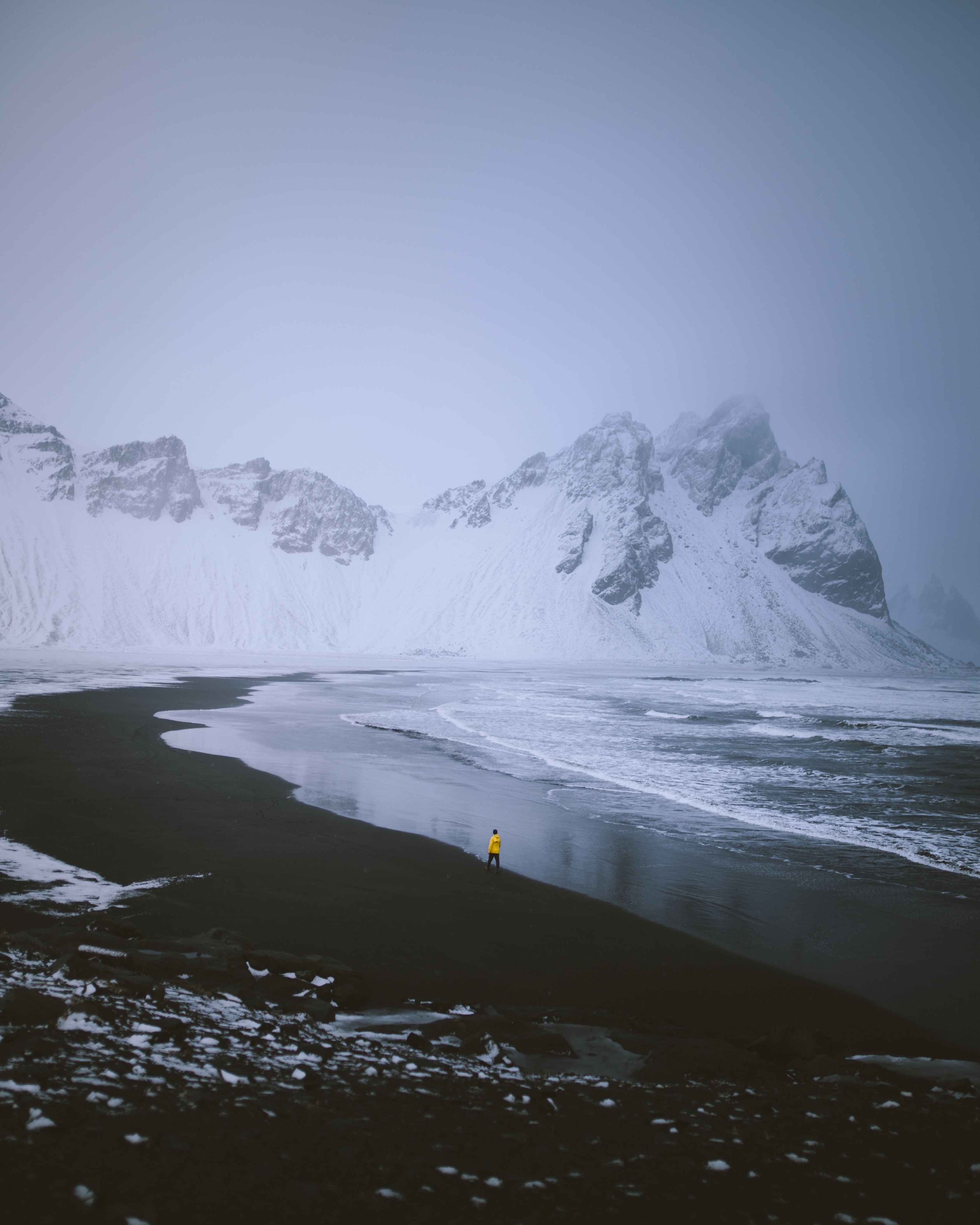 免费下载性质, 雪, 海岸, 孤独, 冰川, 冰岛手机壁纸。