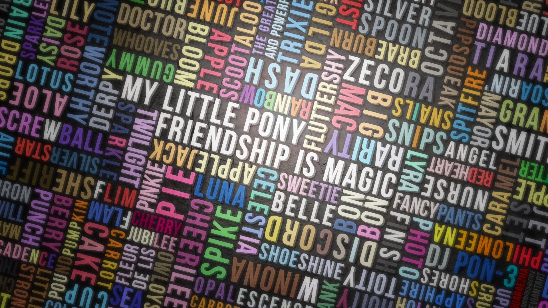 my little pony: friendship is magic, tv show, colors, mural, my little pony, typography