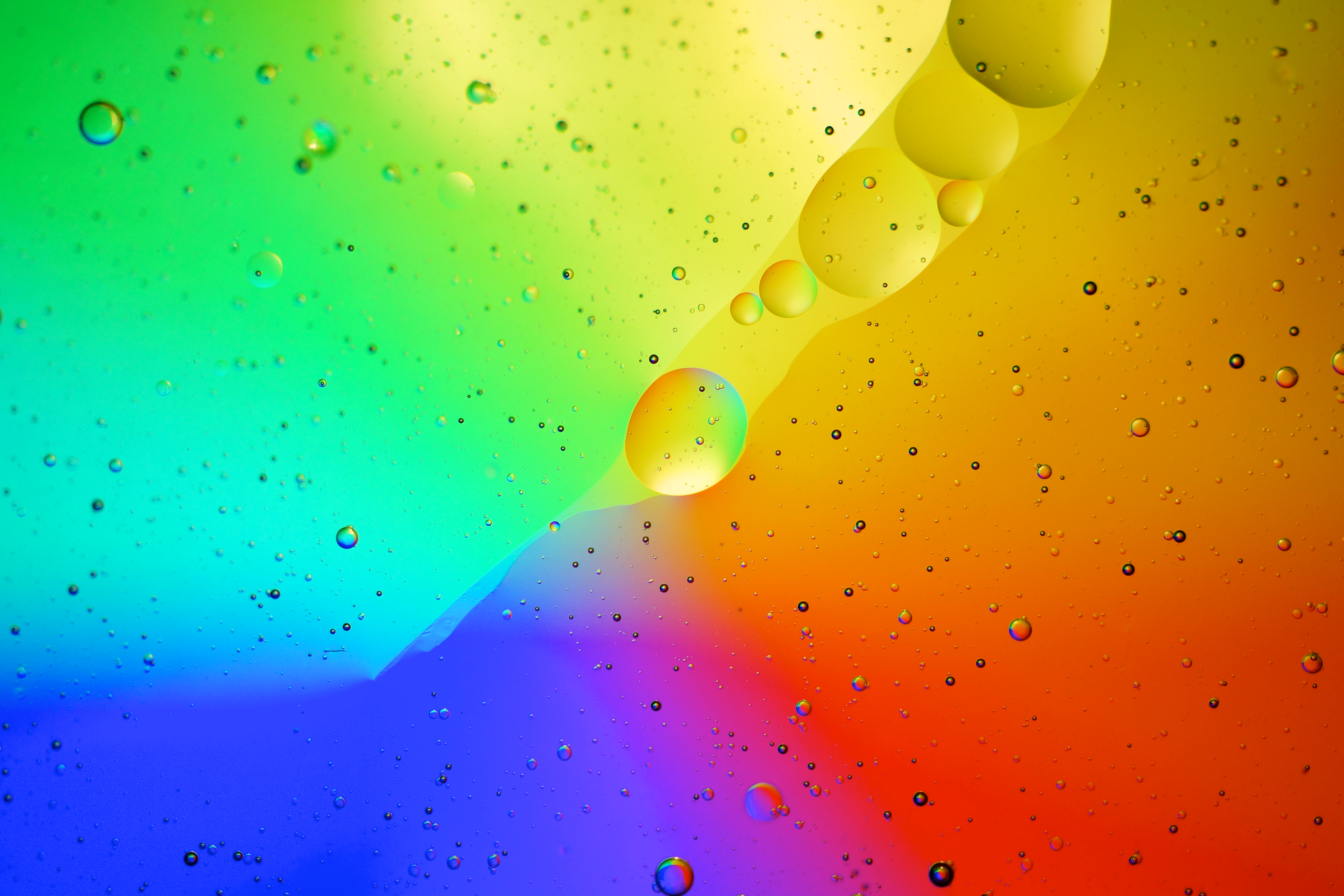 Wallpaper Full HD bubbles, texture, macro, multicolored, motley, liquid