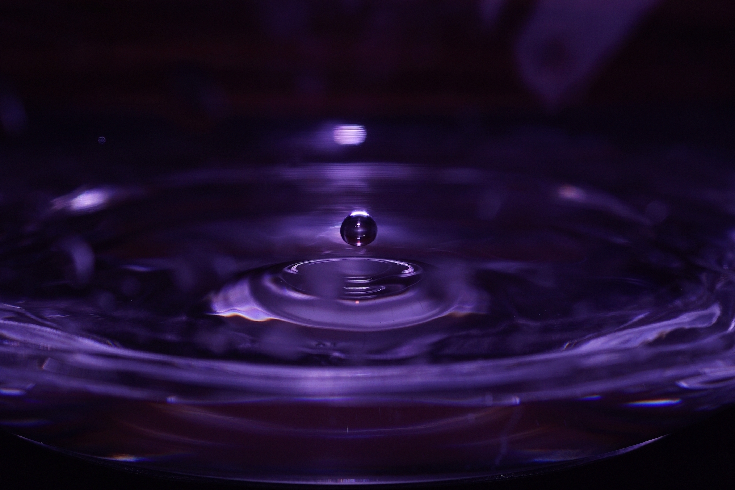 purple, violet, dark, ripples, ripple, drop 32K