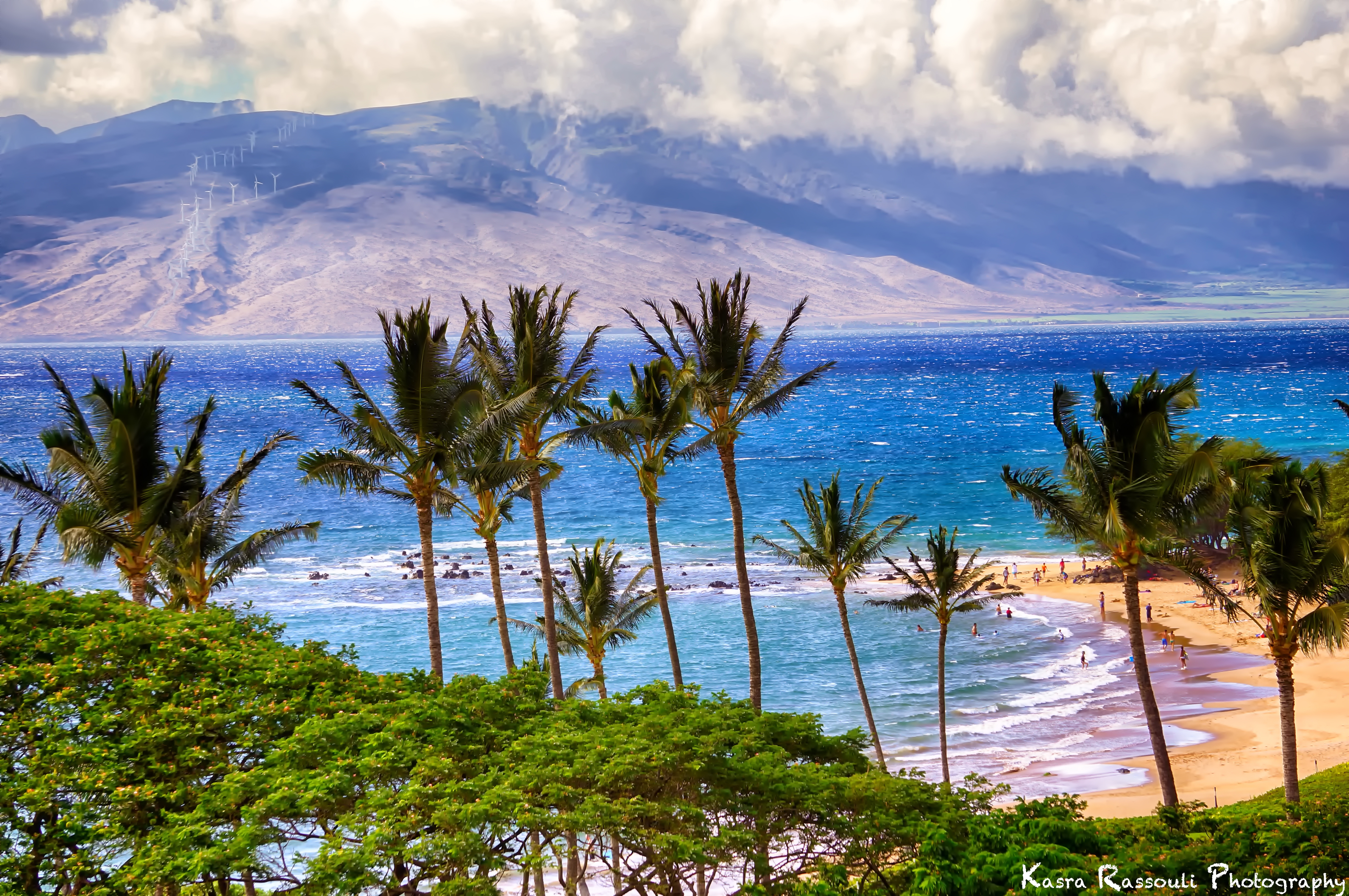 Laden Sie das Palms, Mountains, Natur, Sea, Strand-Bild kostenlos auf Ihren PC-Desktop herunter