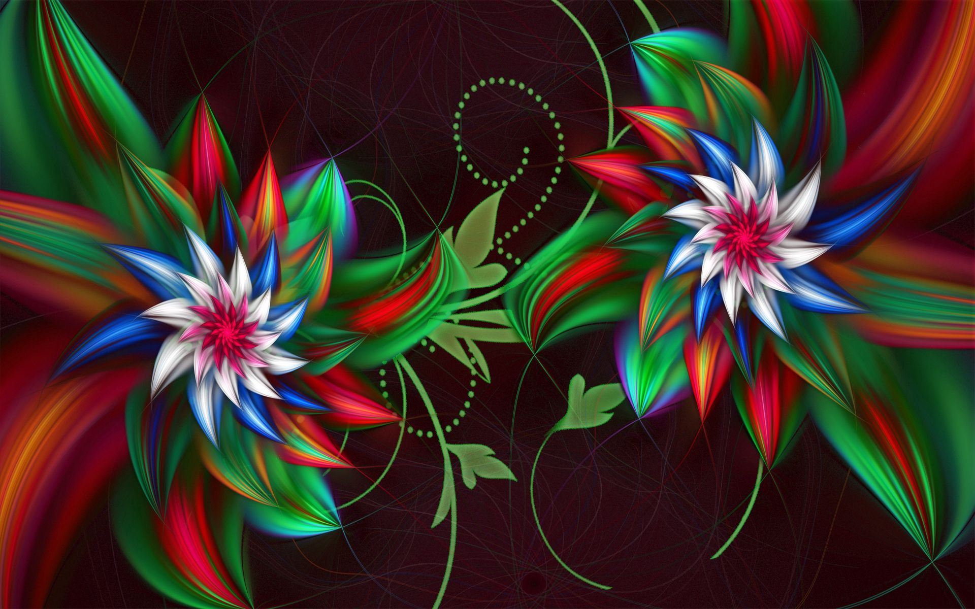 fractal, 3d, abstract, flowers cellphone