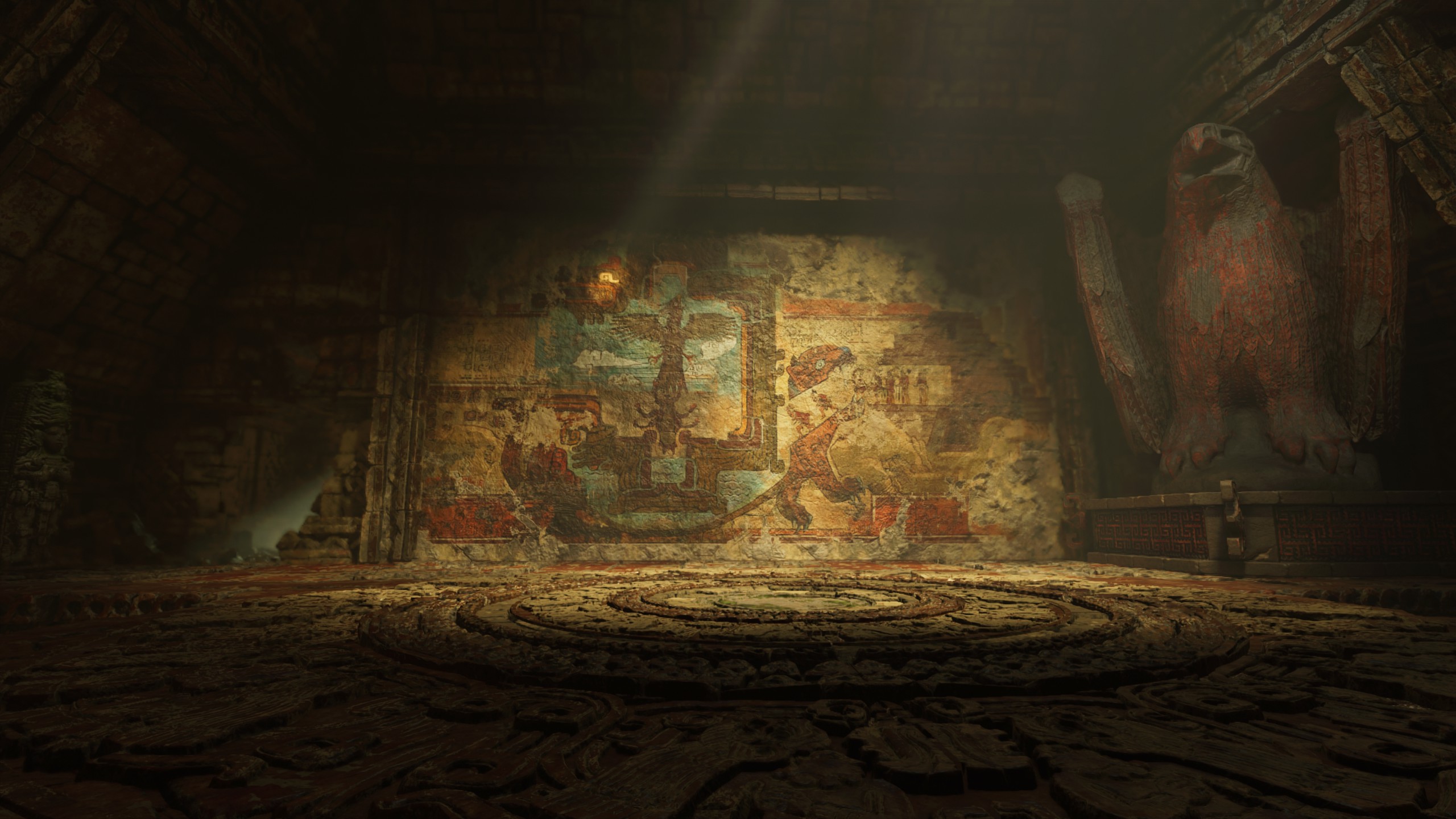 video game, shadow of the tomb raider, eagle, mural, tomb, tomb raider Smartphone Background