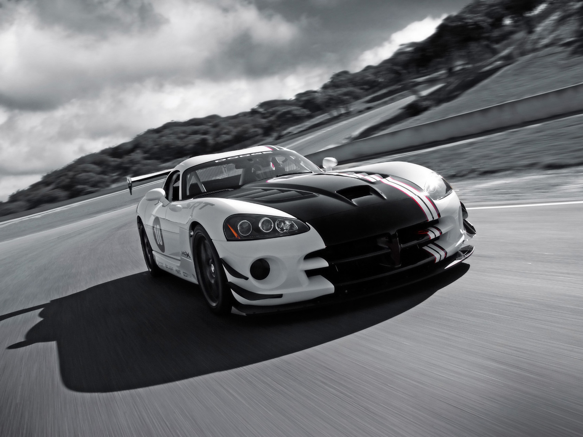 Dodge Viper черный 4k