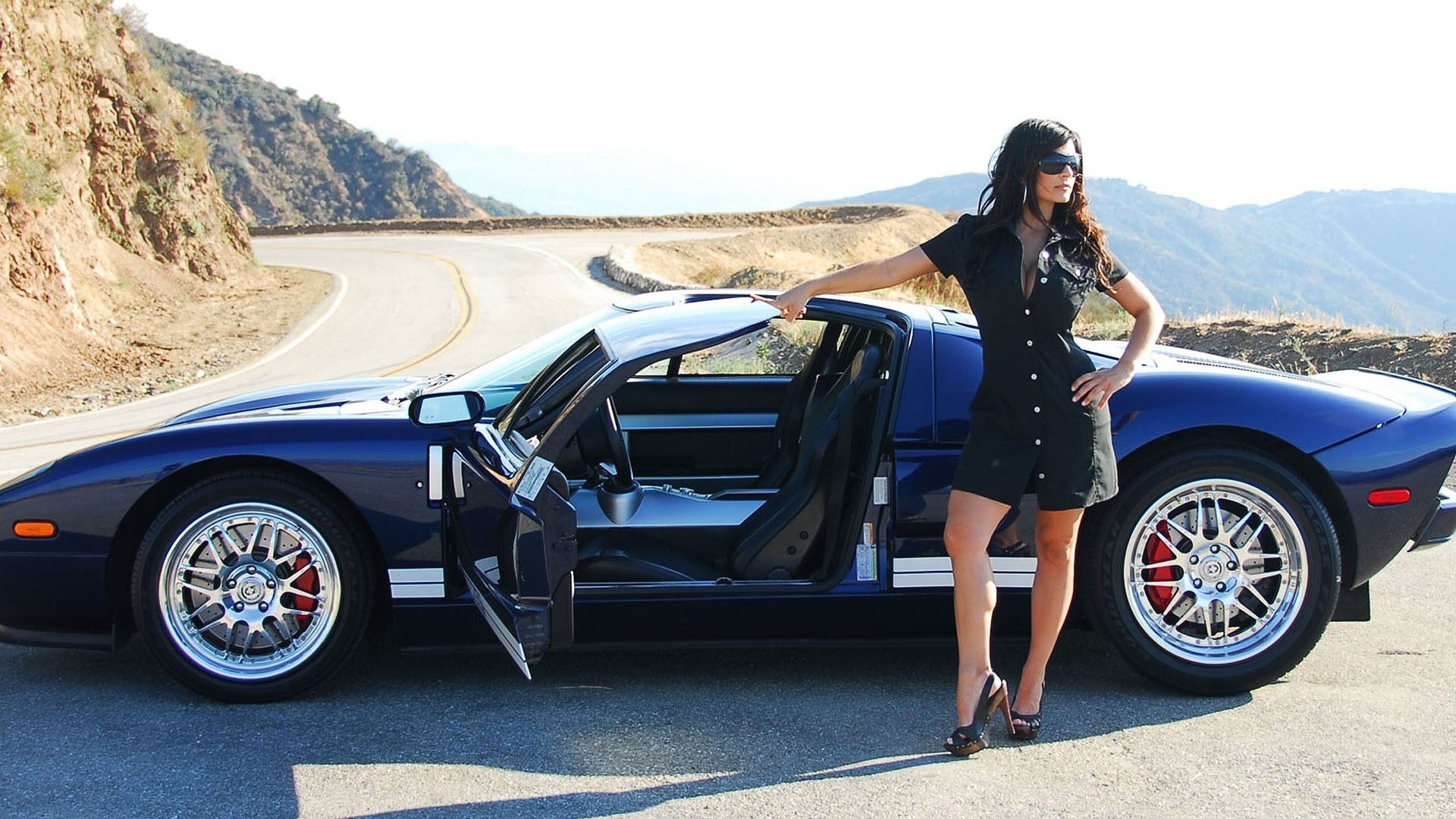 vehicles, ford gt, denise milani, ford lock screen backgrounds