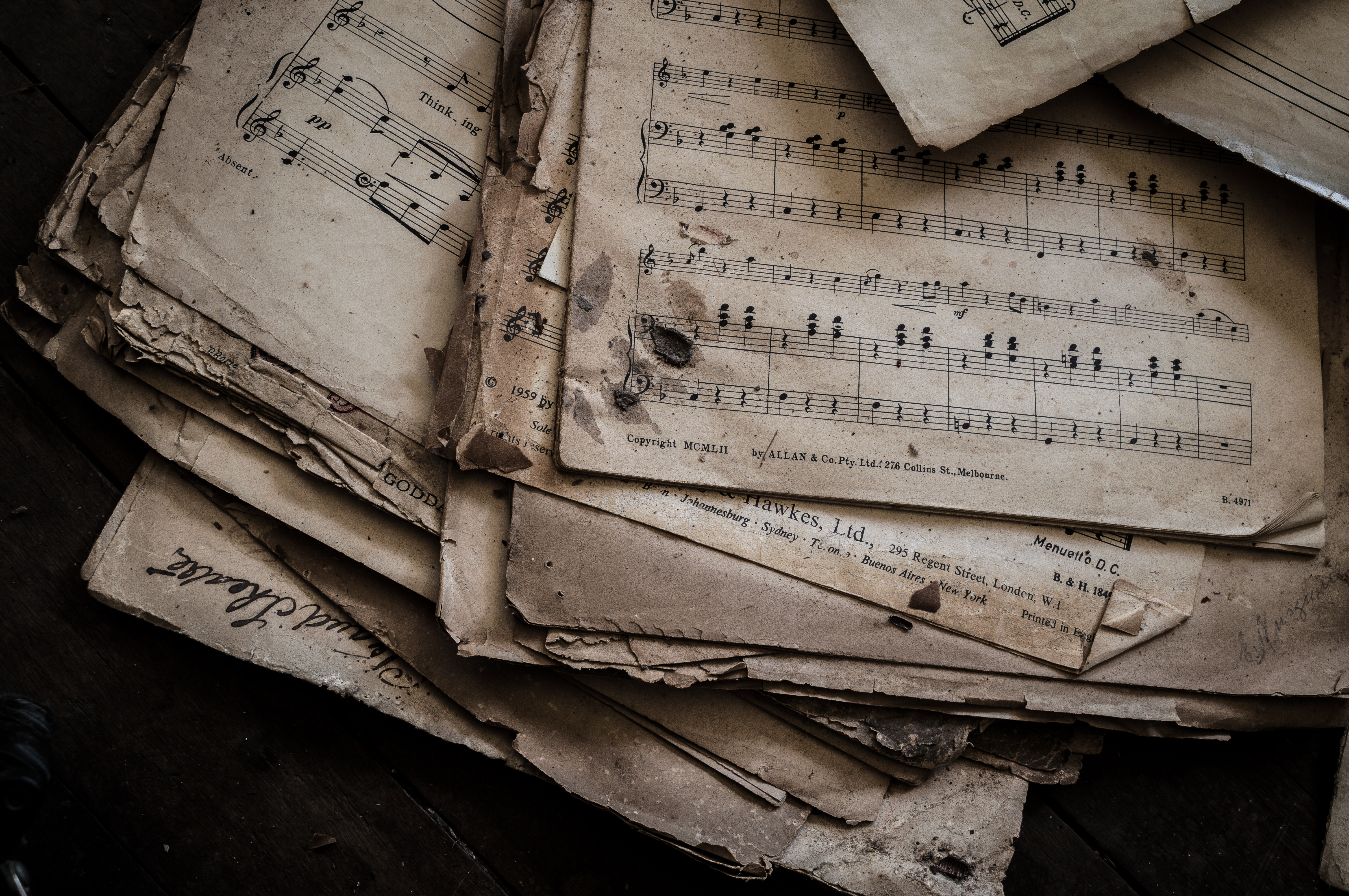 HD wallpaper music, dirty, paper, notes
